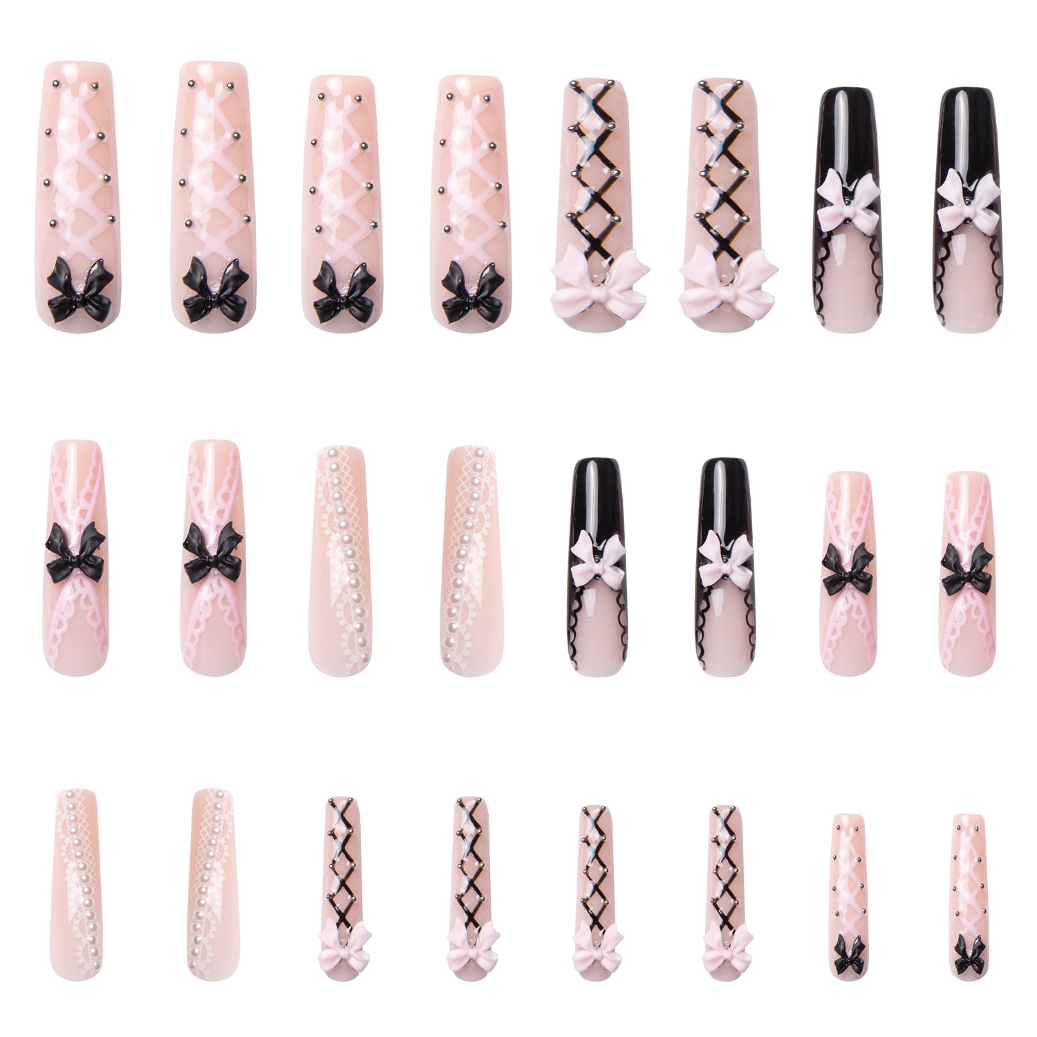 Ballerina Handmade Nails 24pcs H237