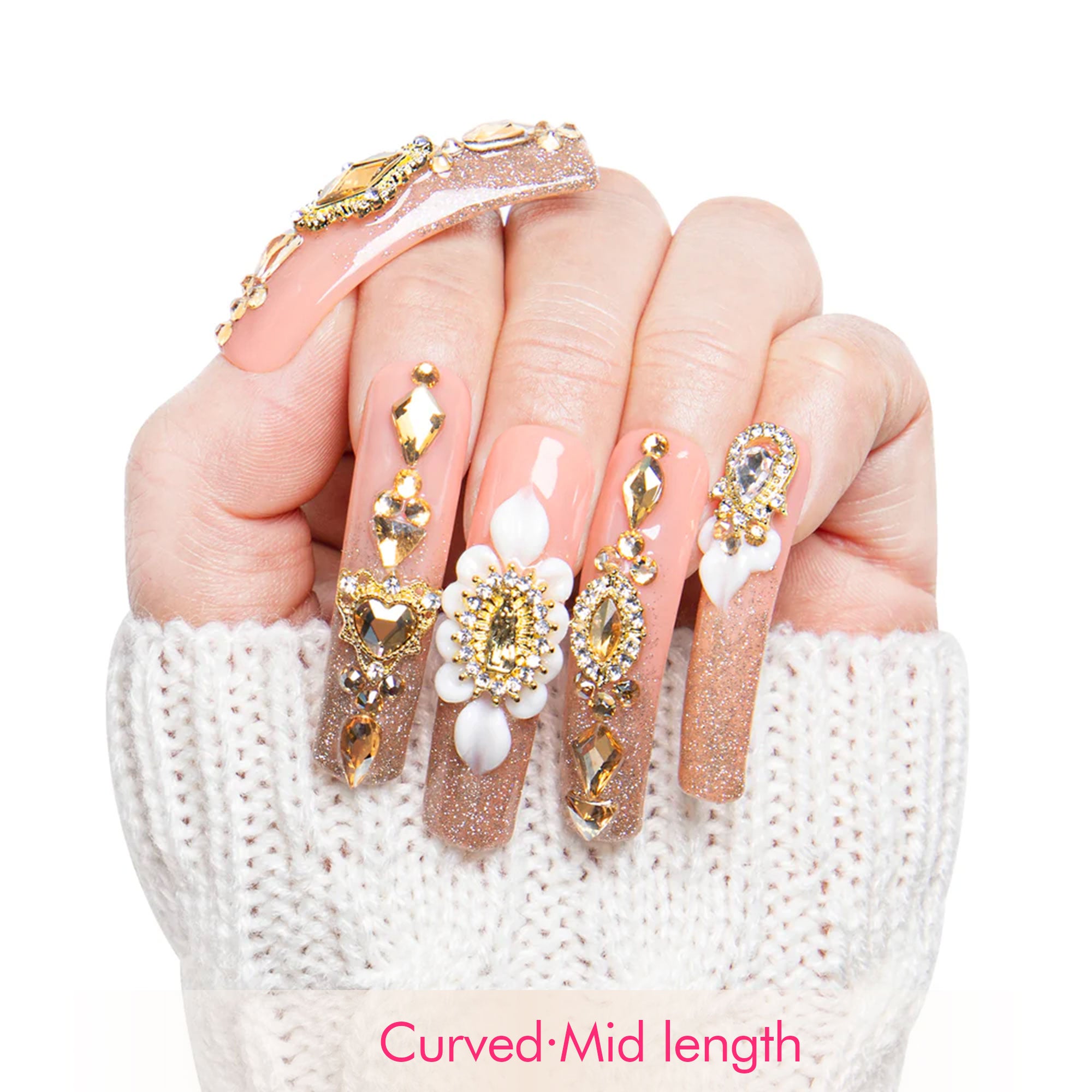 Champagne Gold Handmade Nails H238