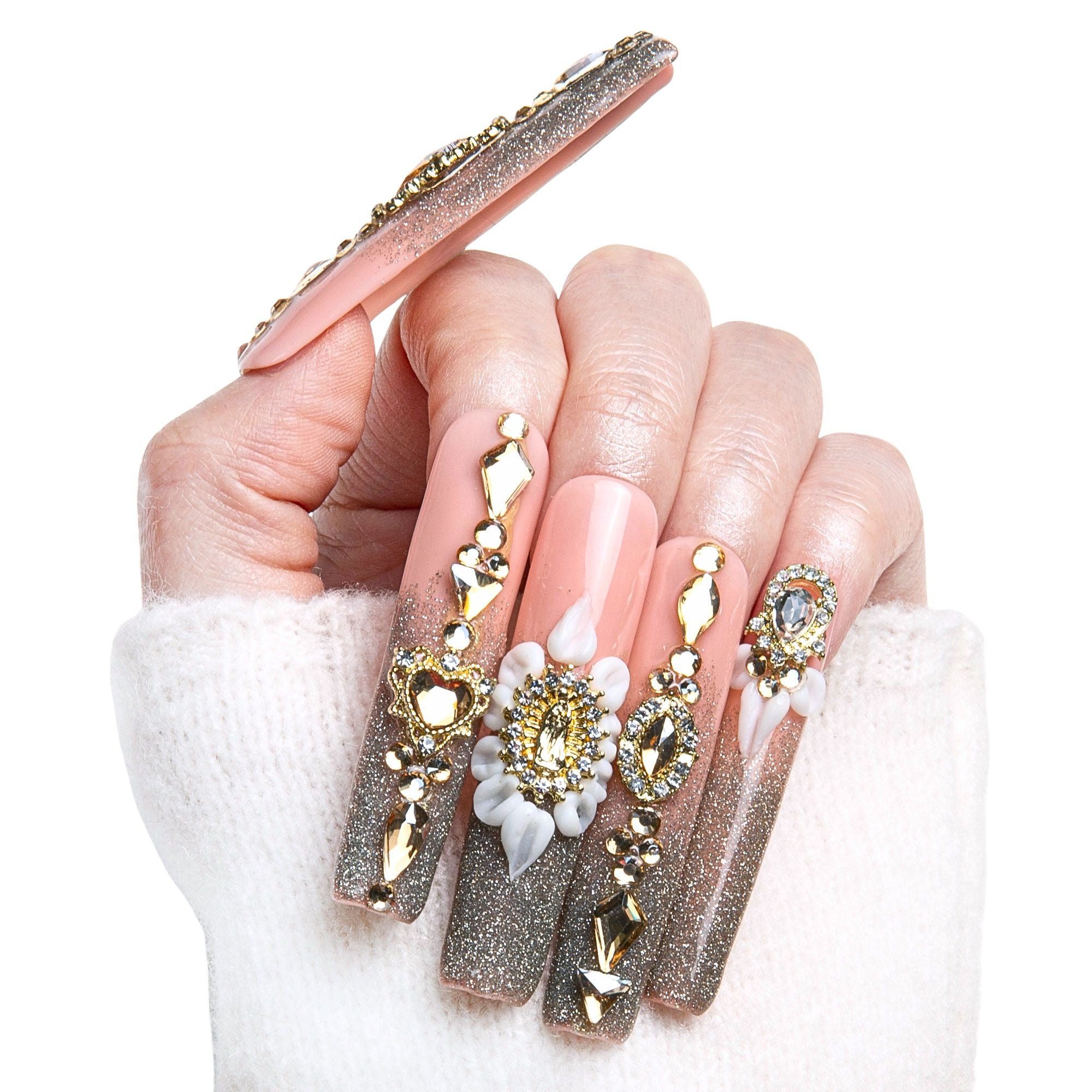 Champagne Gold Handmade Nails H238