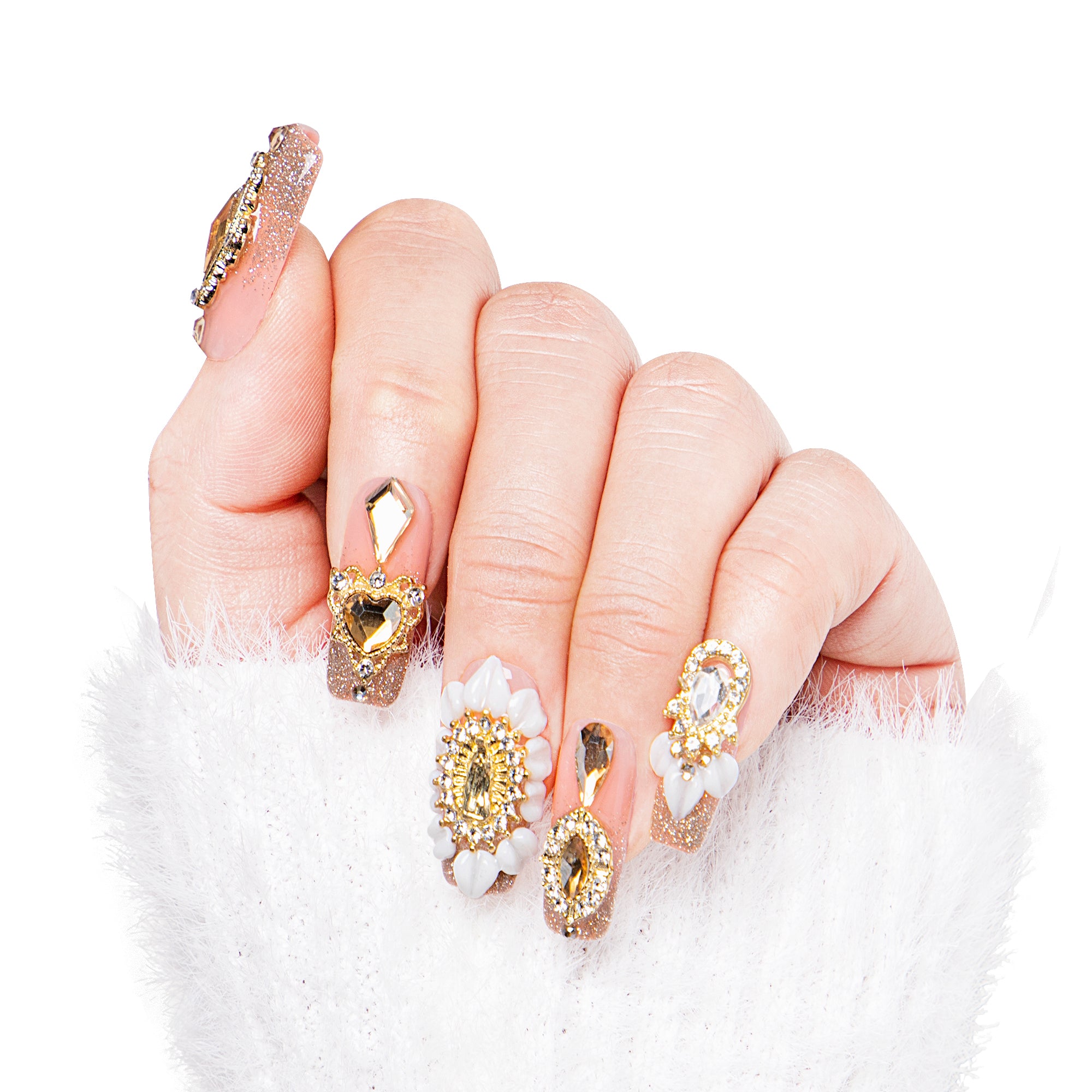 Champagne Gold Handmade Nails H238