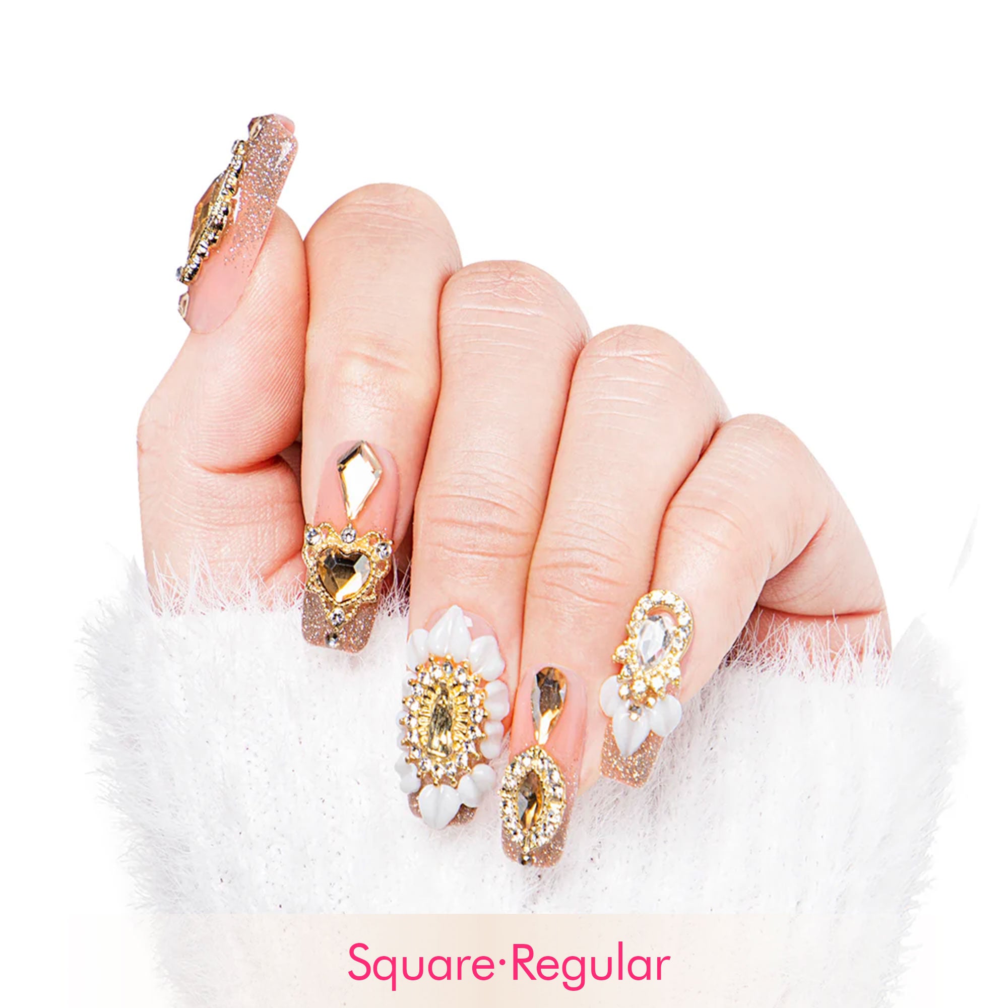 Champagne Gold Handmade Nails H238