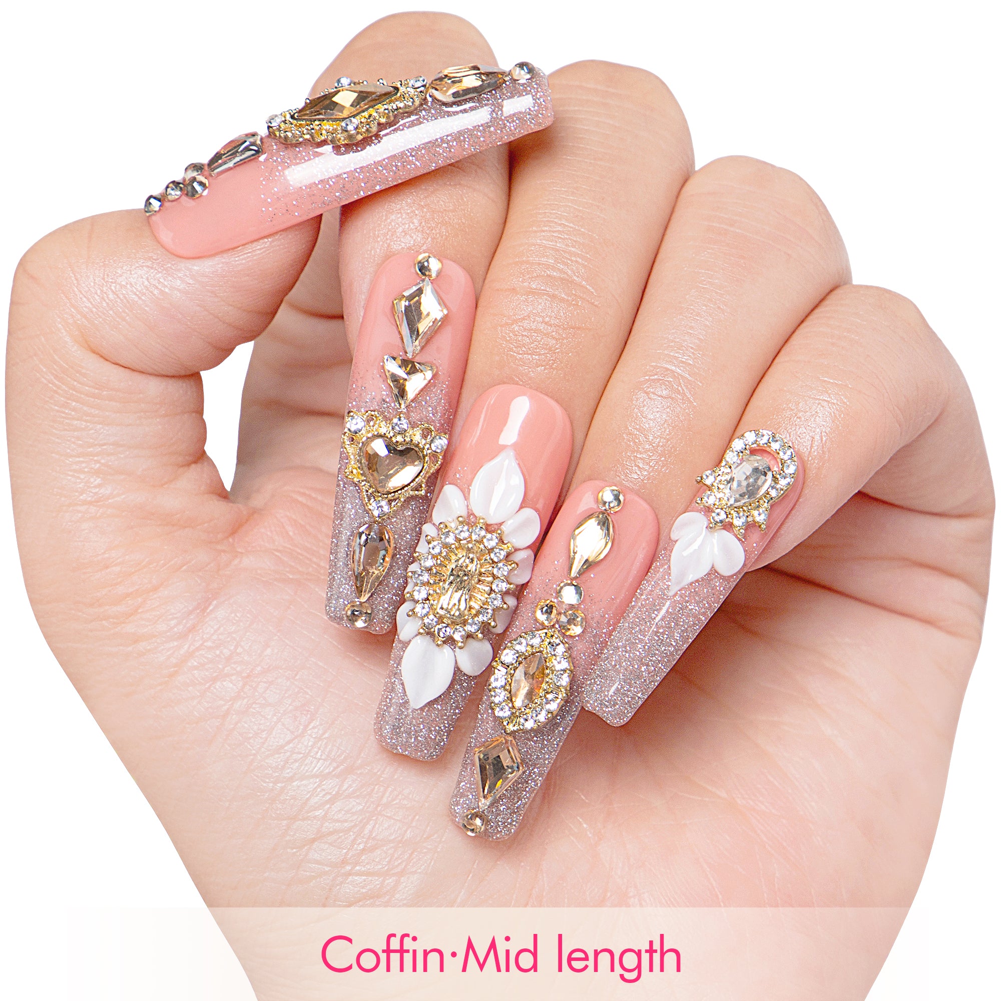 Champagne Gold Handmade Nails H238