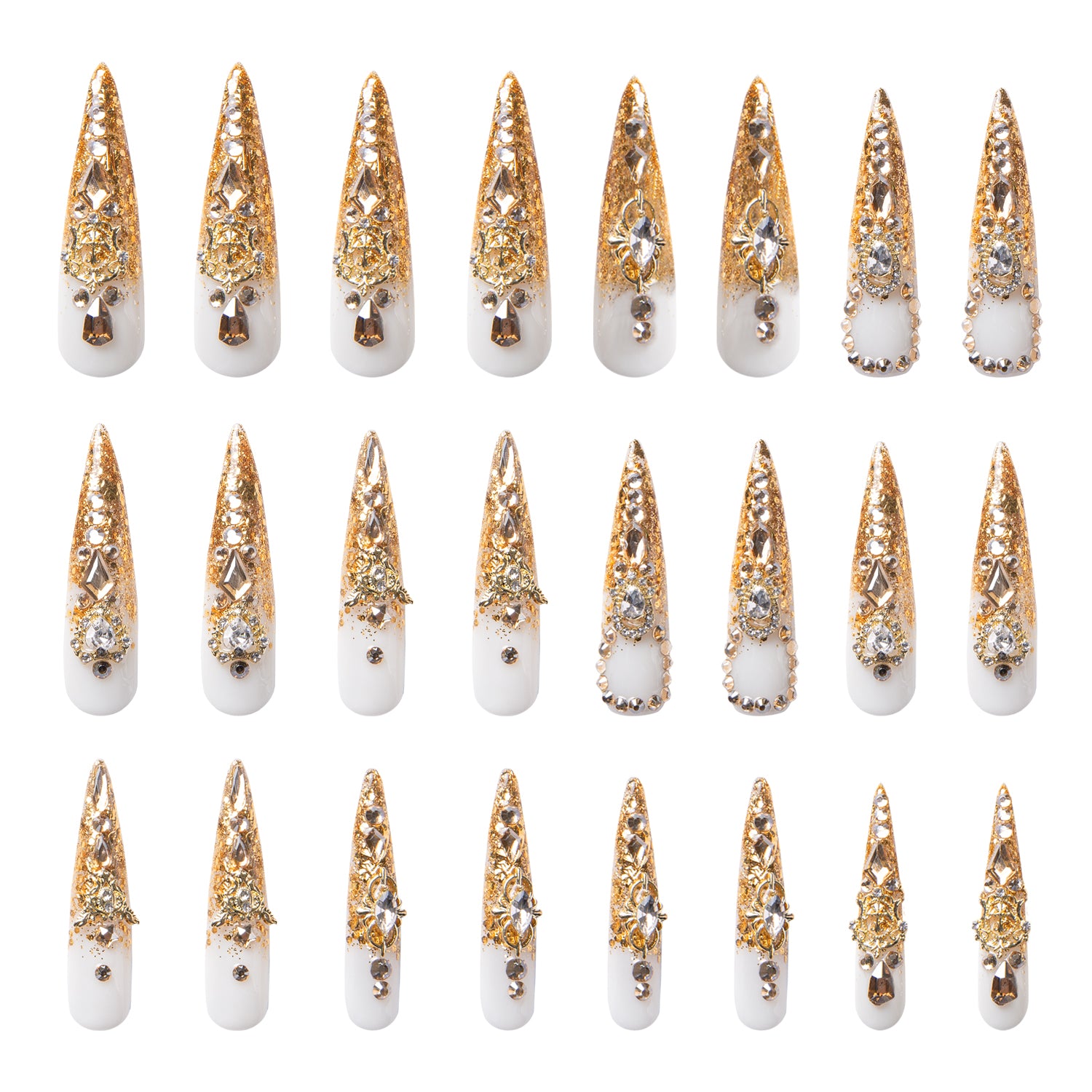 Golden Gala Handmade Nails 24pcs H240