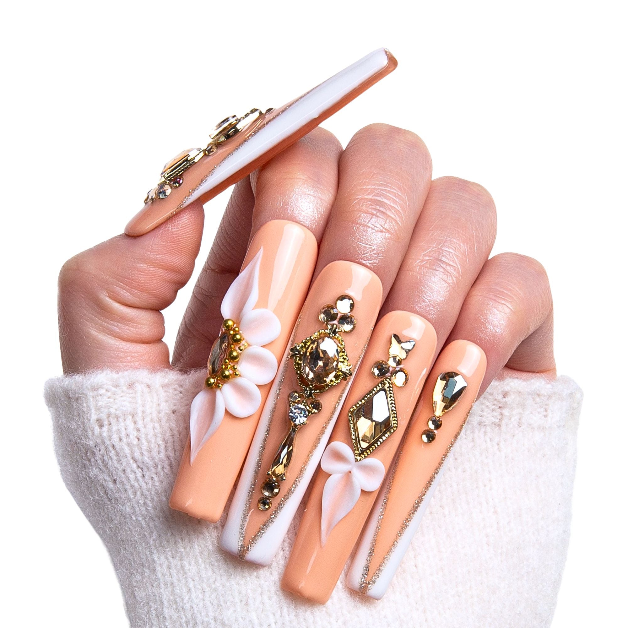 White Jasmine Handmade Nails H241