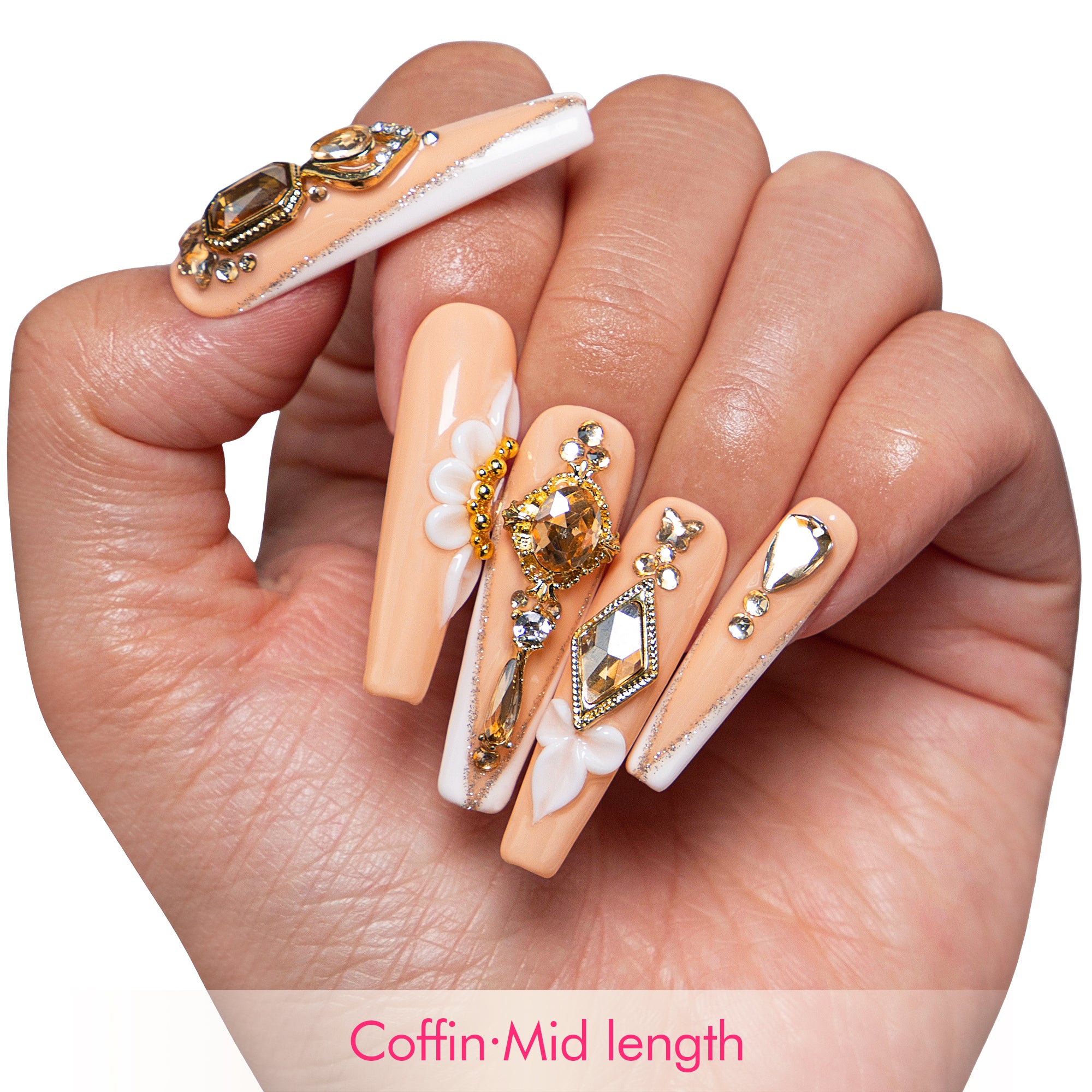White Jasmine Handmade Nails H241