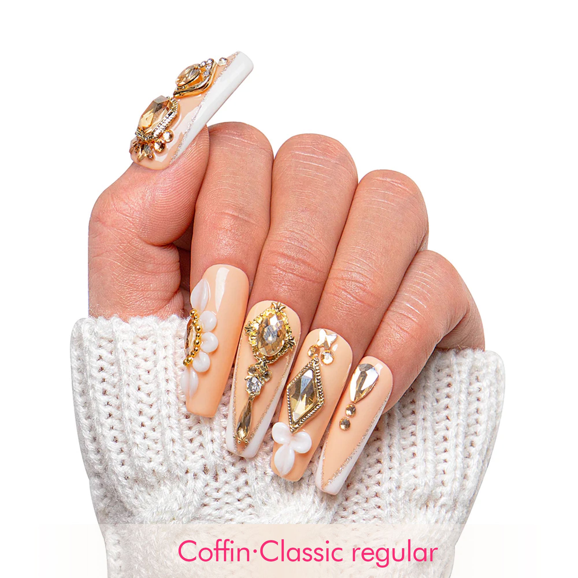 White Jasmine Handmade Nails H241