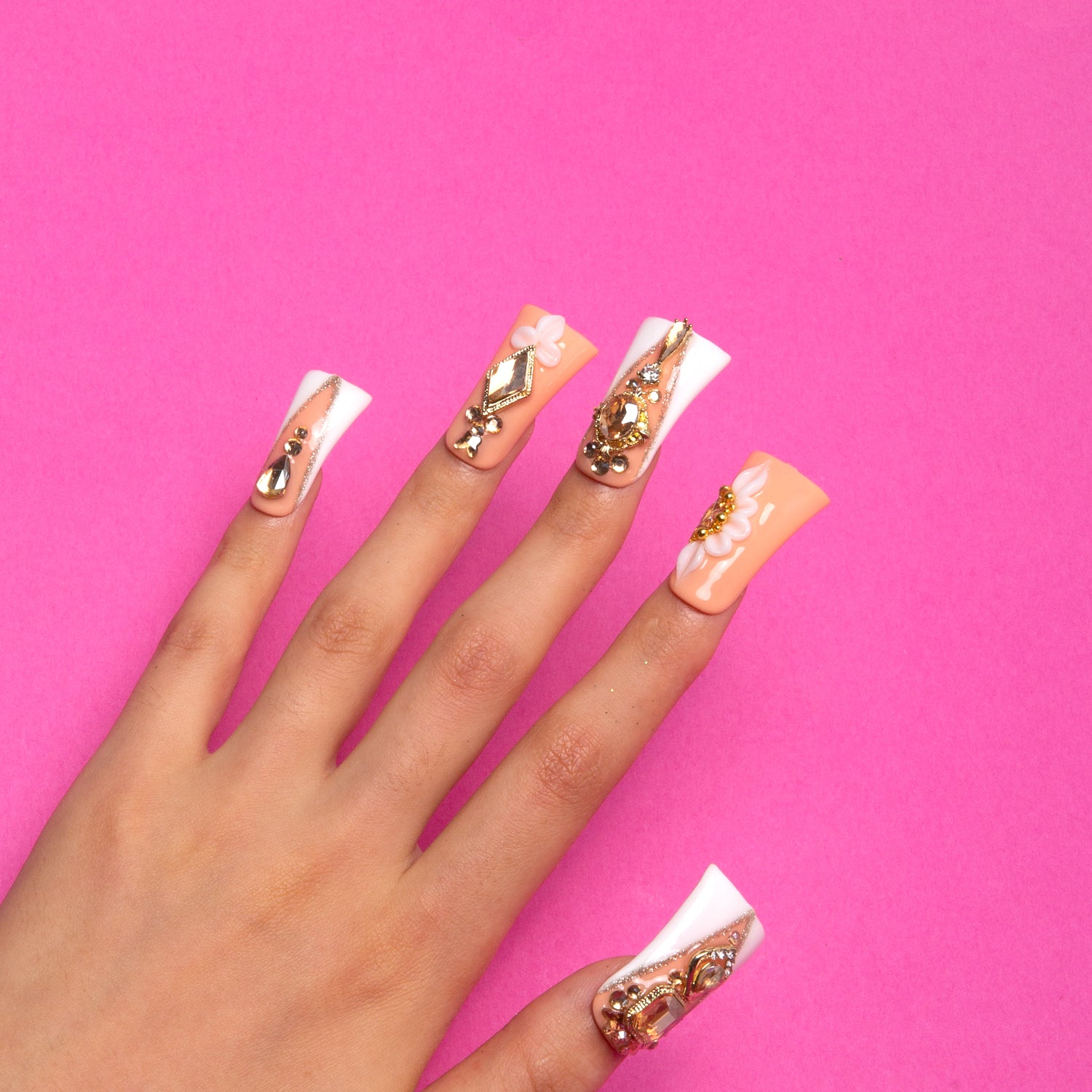 White Jasmine Handmade Duck Nails H241