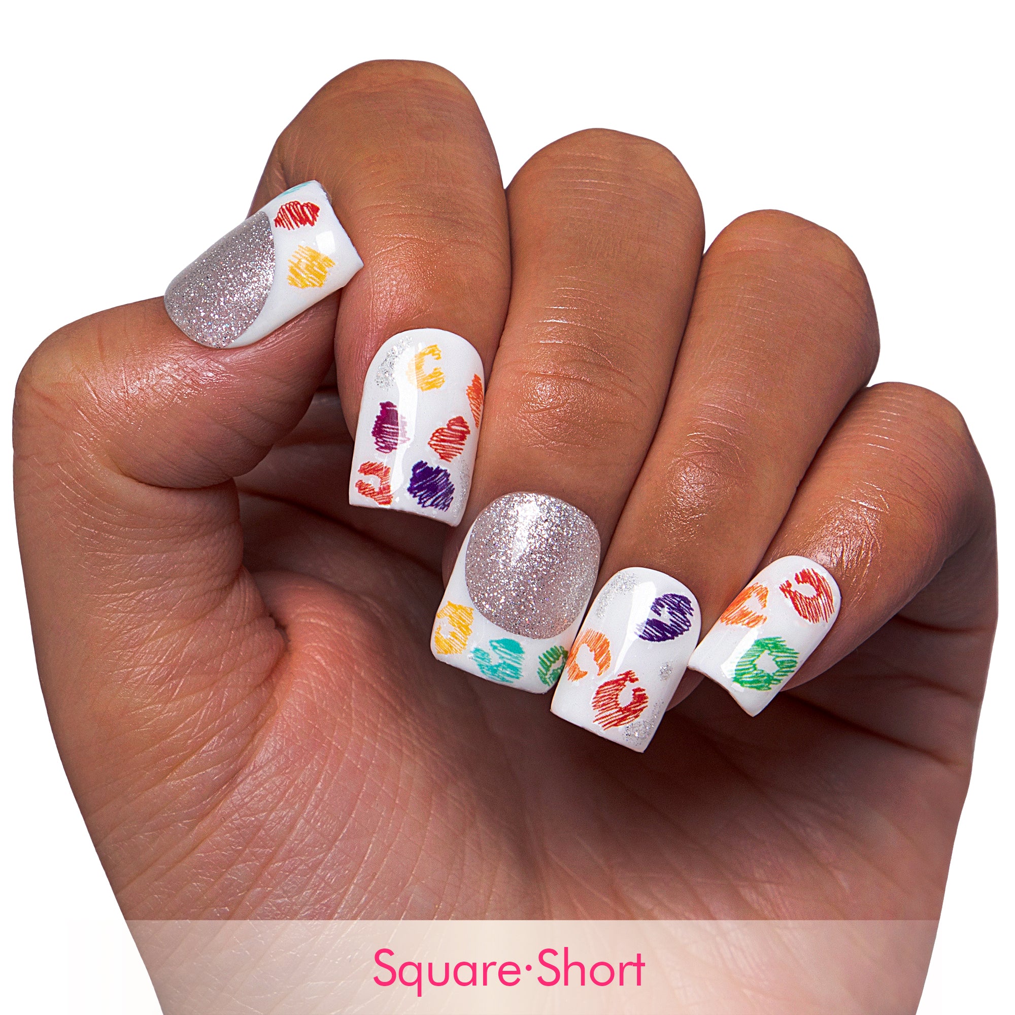 Rainbow Leopard Handmade Nails H242