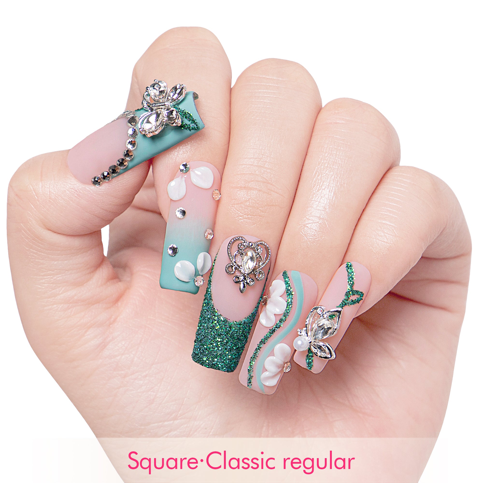 Emerald Vine Handmade Nails H244