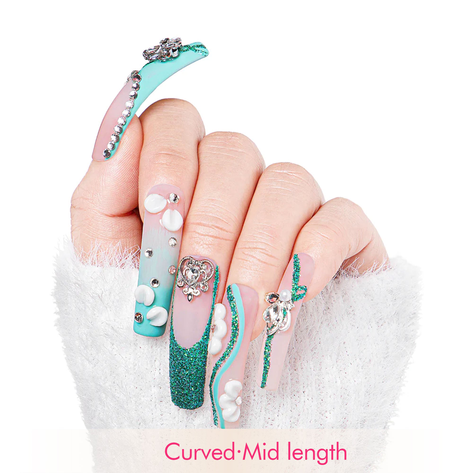 Emerald Vine Handmade Nails H244