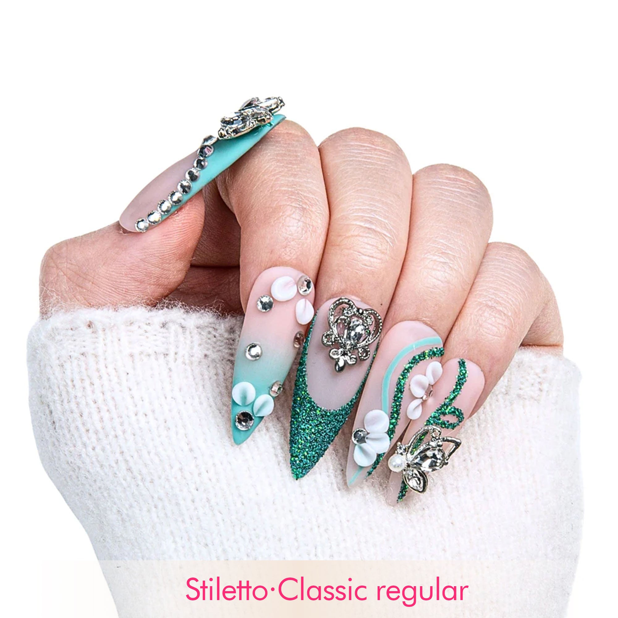 Emerald Vine Handmade Nails H244