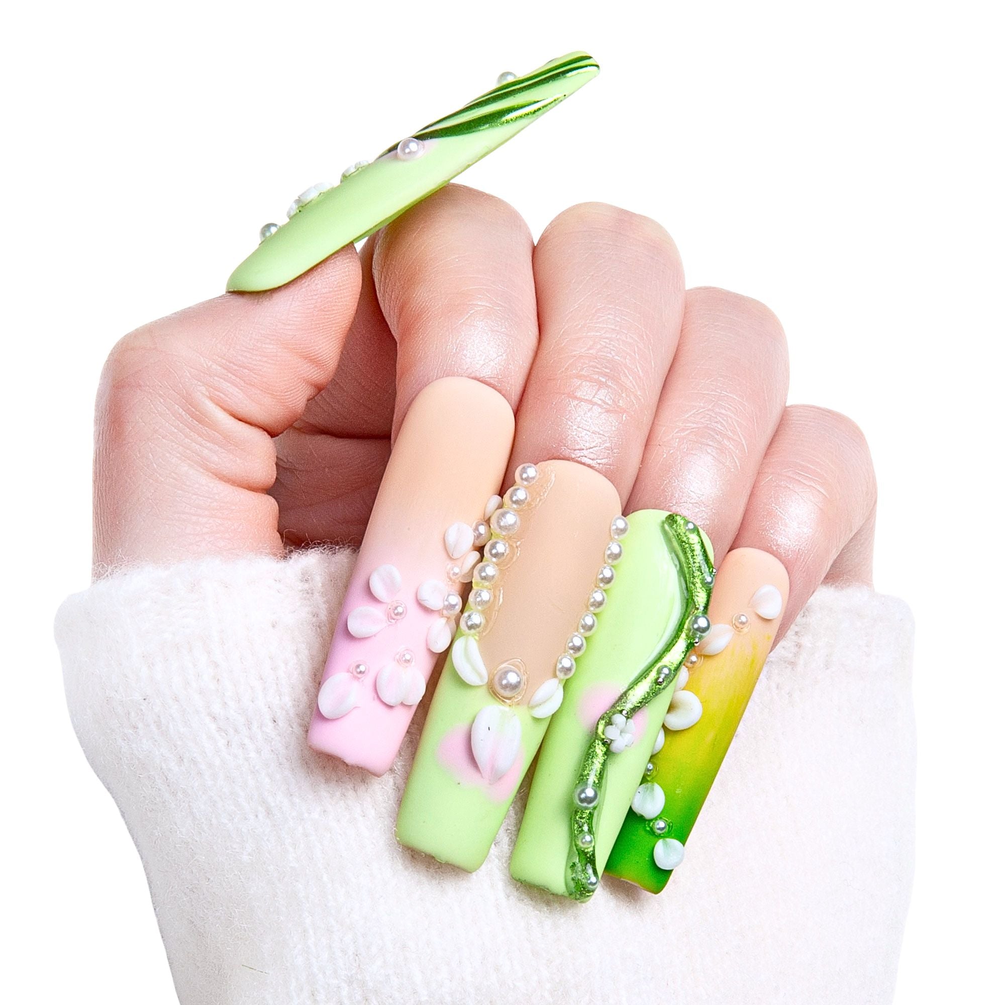 Green Fairy Handmade Nails H246