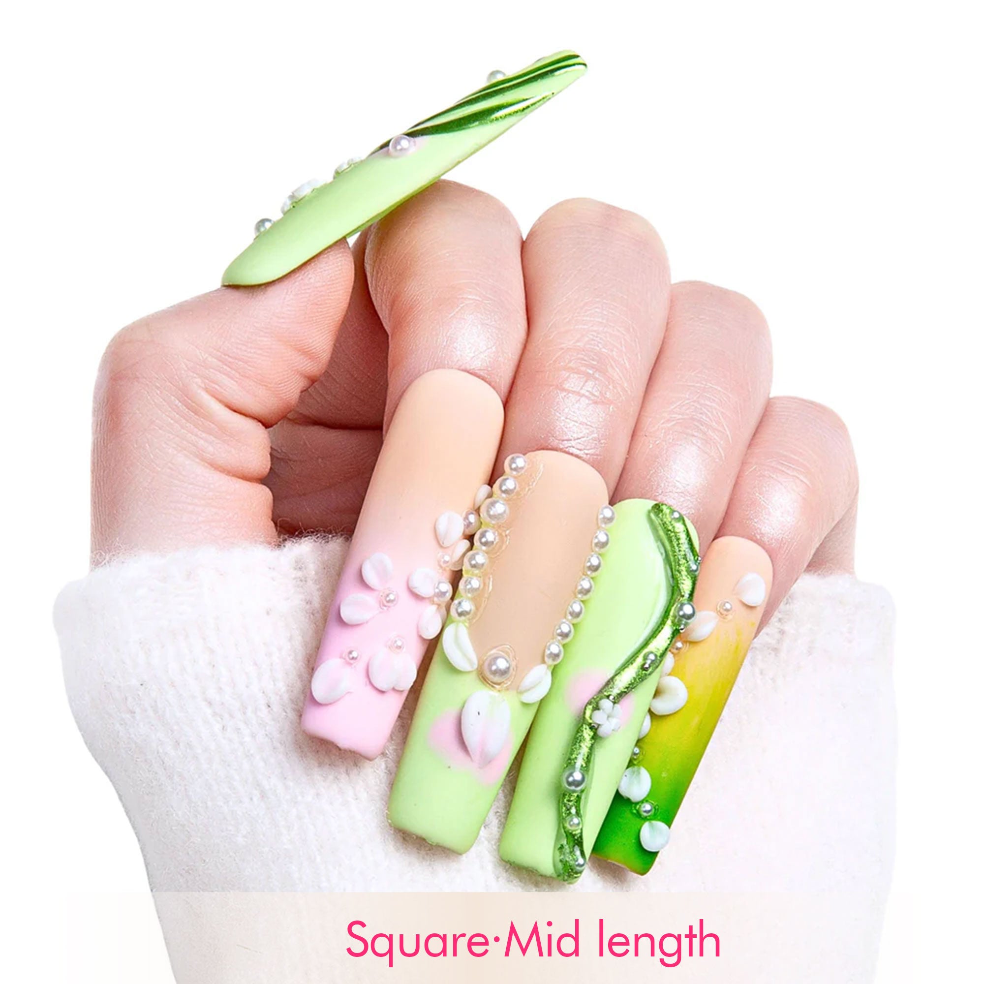 Green Fairy Handmade Nails H246
