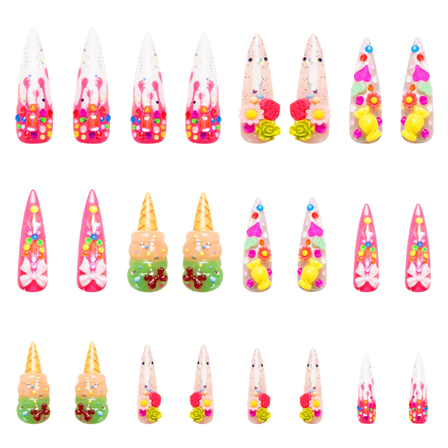 Dripping Sweetness Handmade Nails 24pcs H248