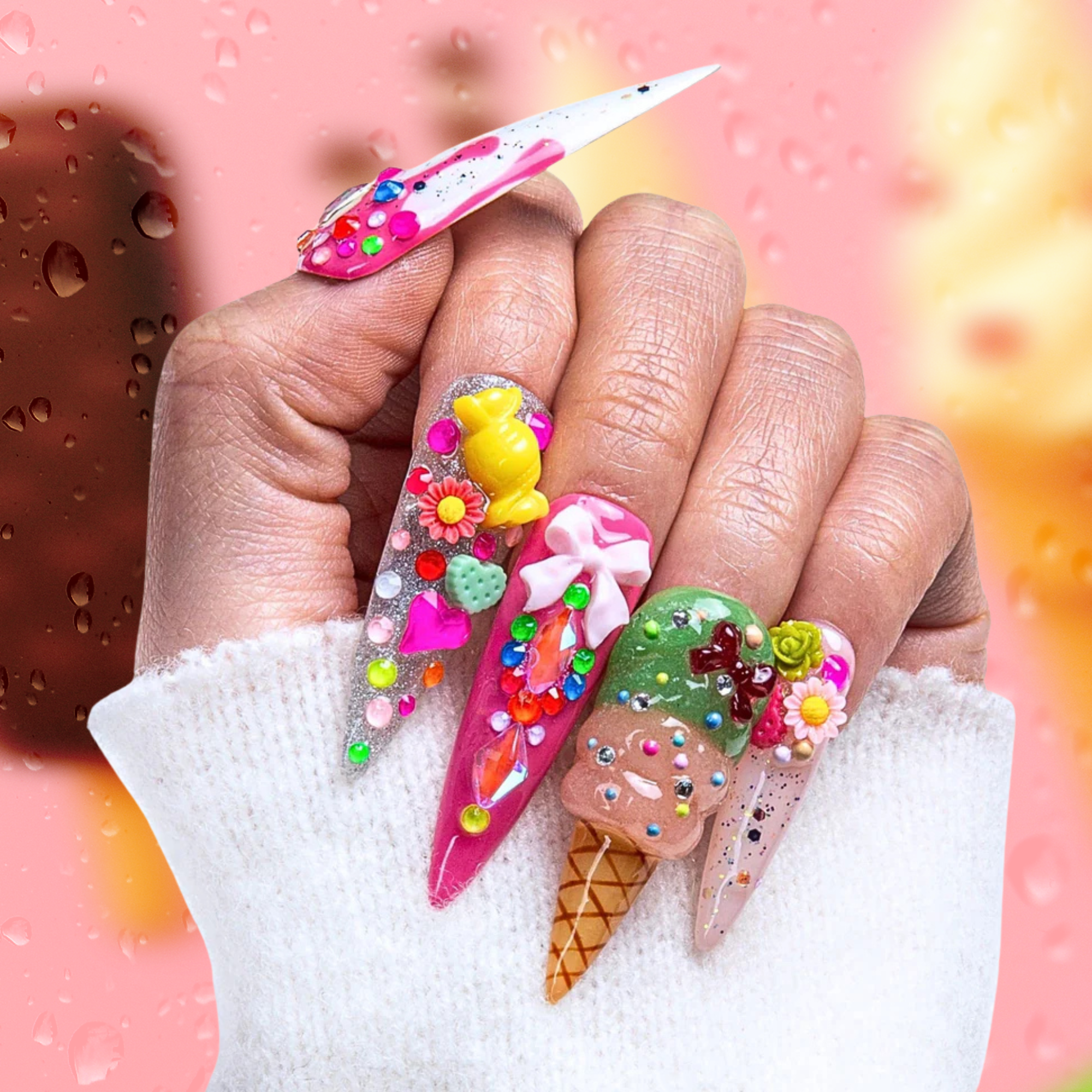Dripping Sweetness Handmade Nails H248