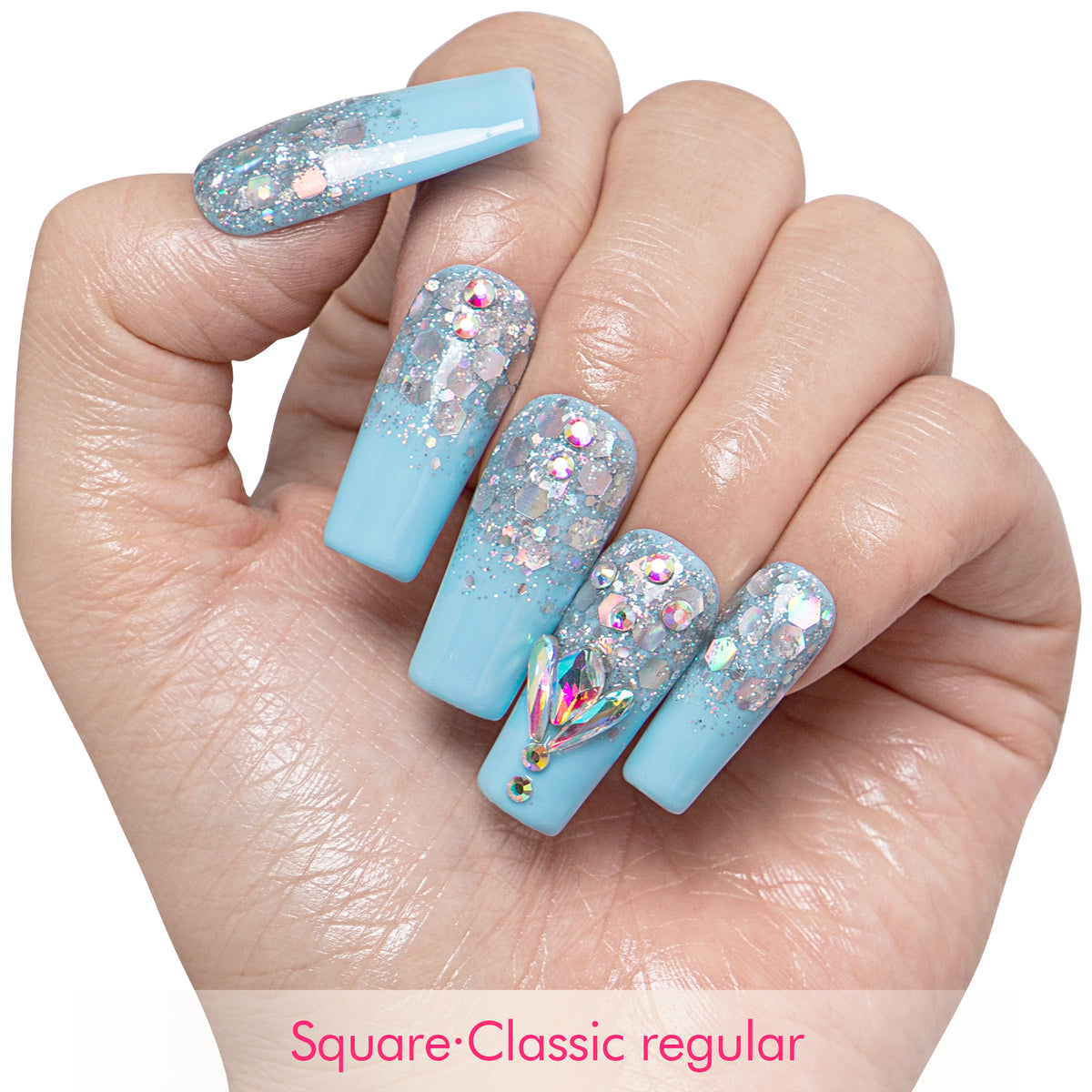 Clubbing Cinderella Handmade Nails GLOW IN THE DARK H25