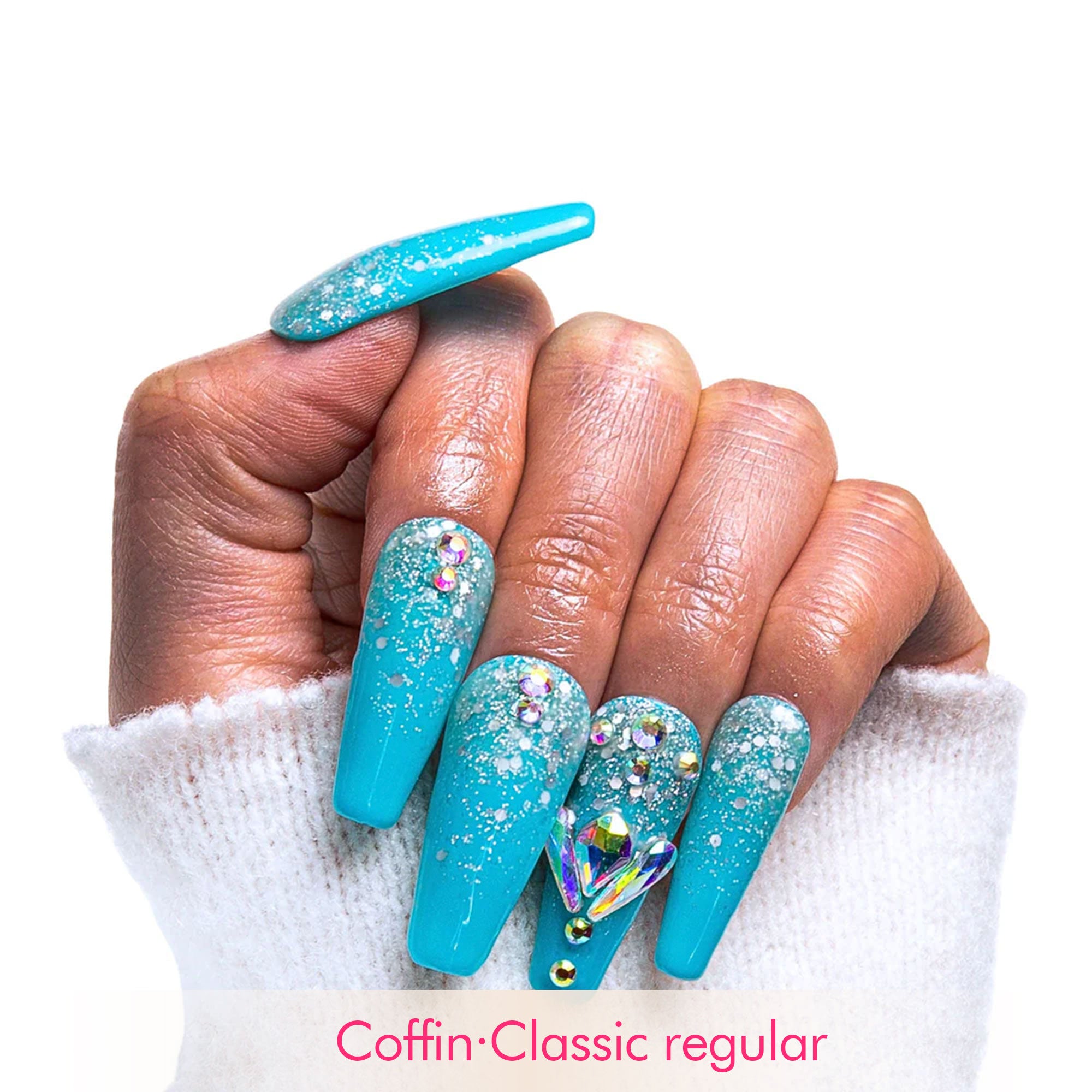 Clubbing Cinderella Handmade Nails GLOW IN THE DARK H25