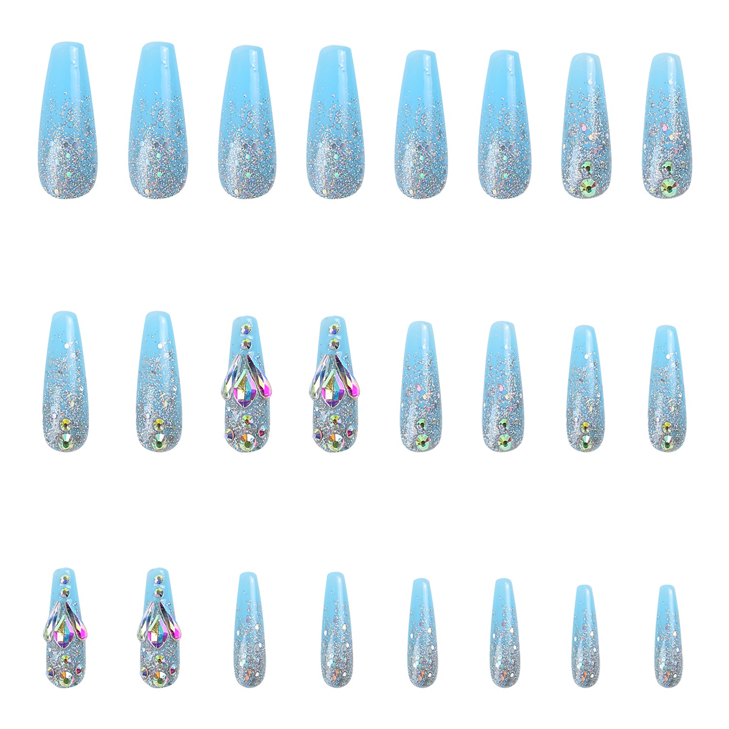 Clubbing Cinderella Handmade Nails GLOW IN THE DARK 24pcs H25