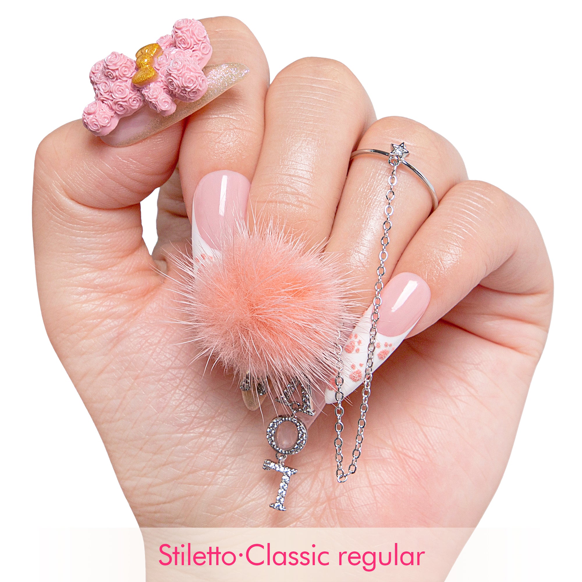 Rose Bear Handmade Nails H251