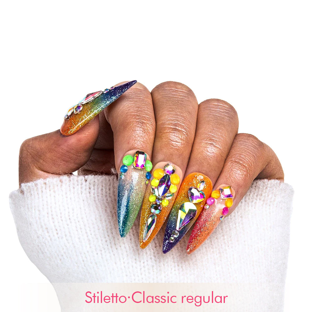 Rainbow Glass Handmade Nails H252
