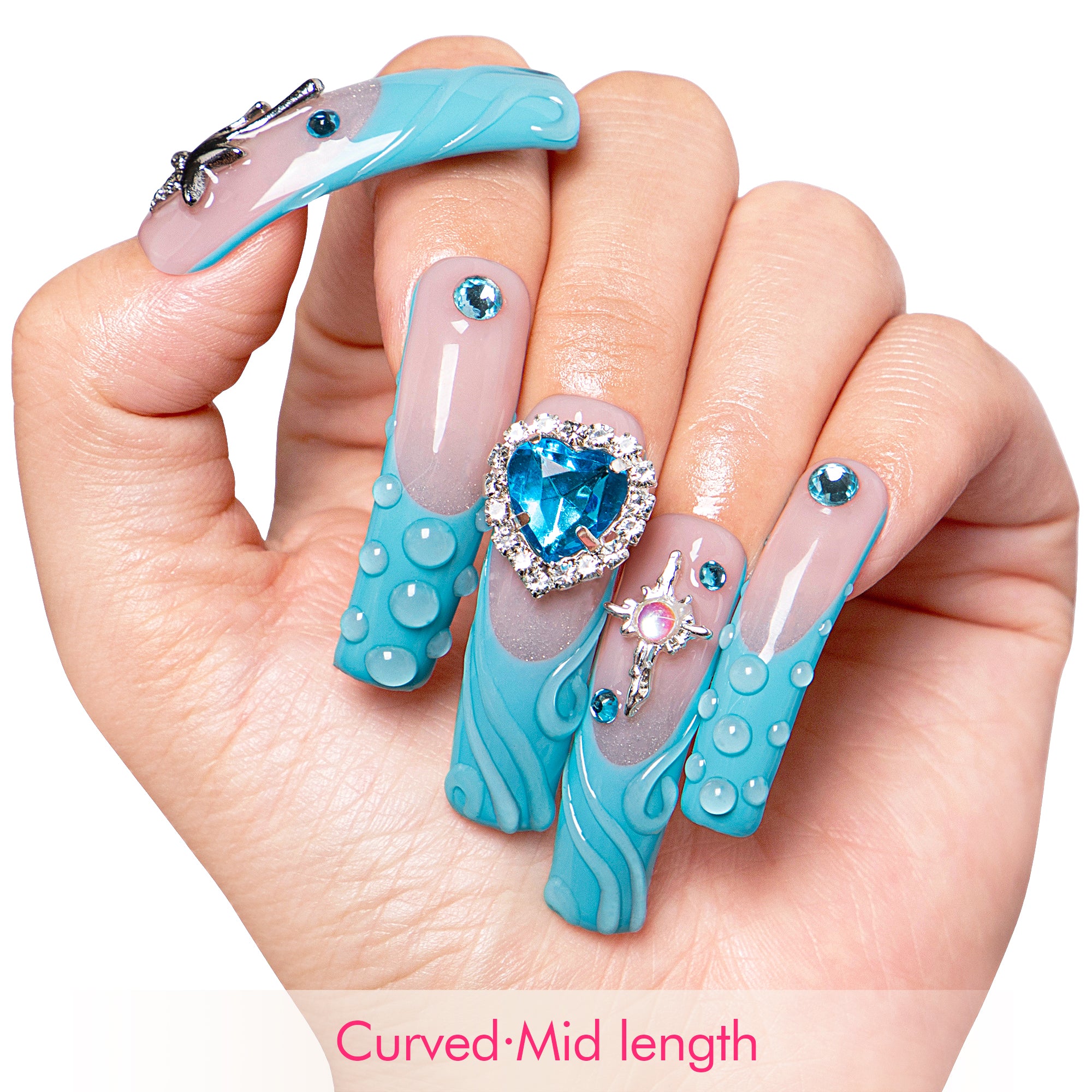 The Heart of the Ocean Handmade Nails H254