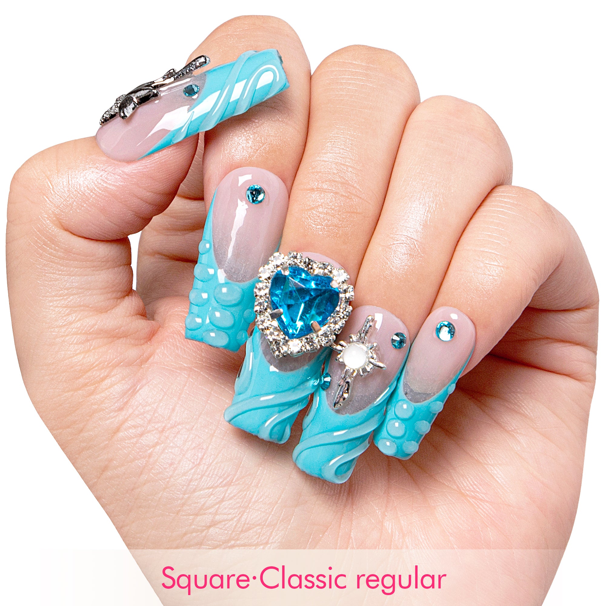 The Heart of the Ocean Handmade Nails H254