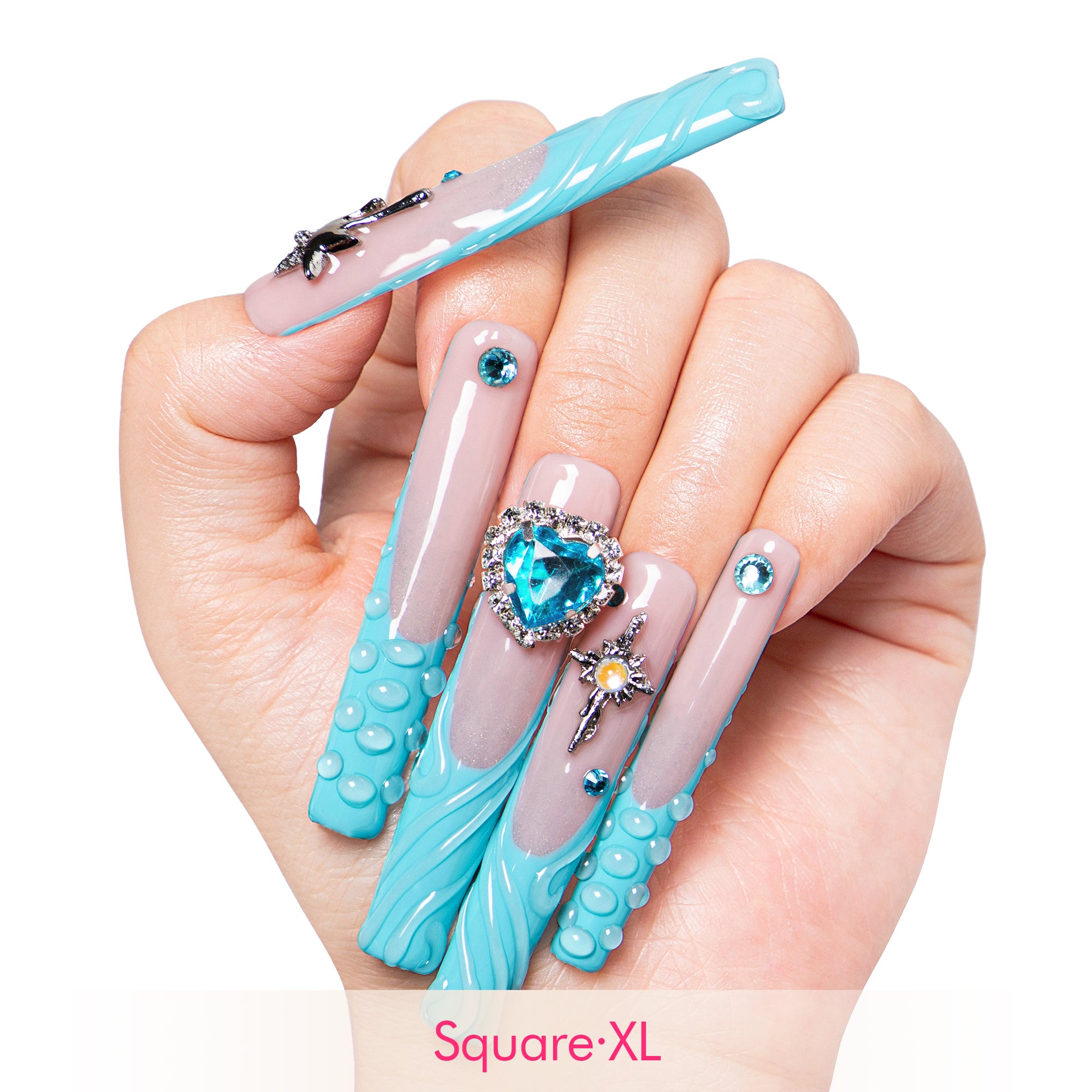 The Heart of the Ocean Handmade Nails H254
