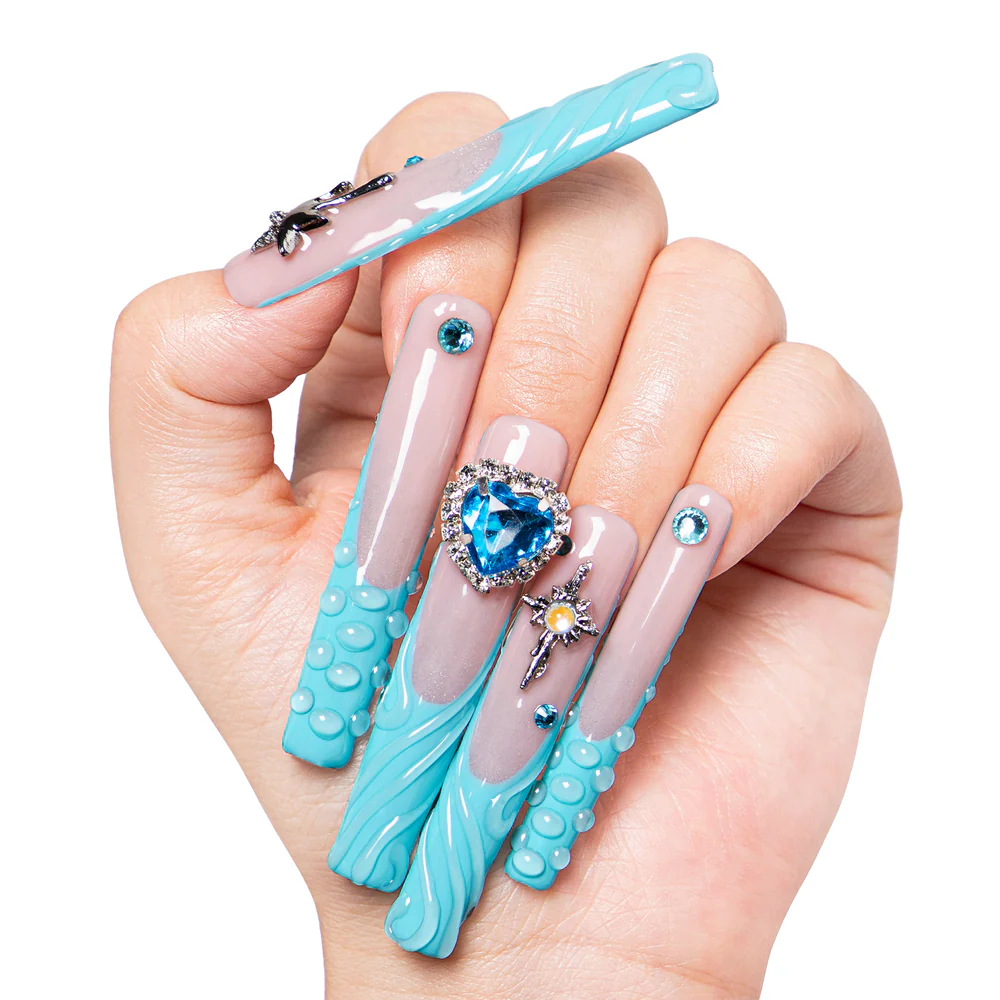 The Heart of the Ocean Handmade Nails H254