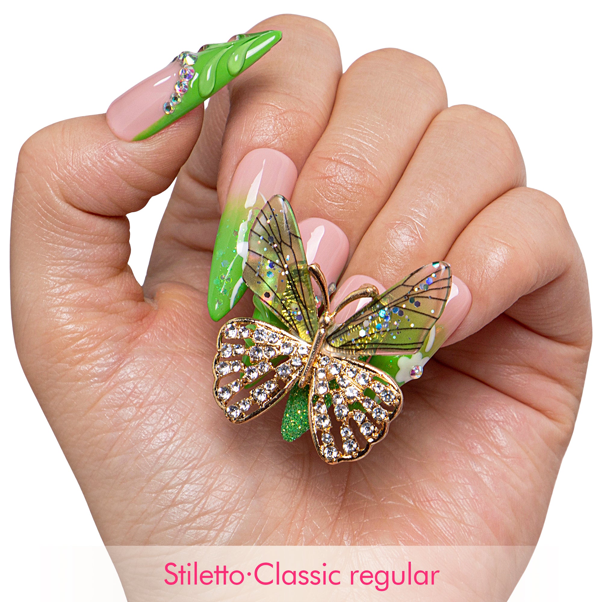 Butterfly Kiss Handmade Nails H255
