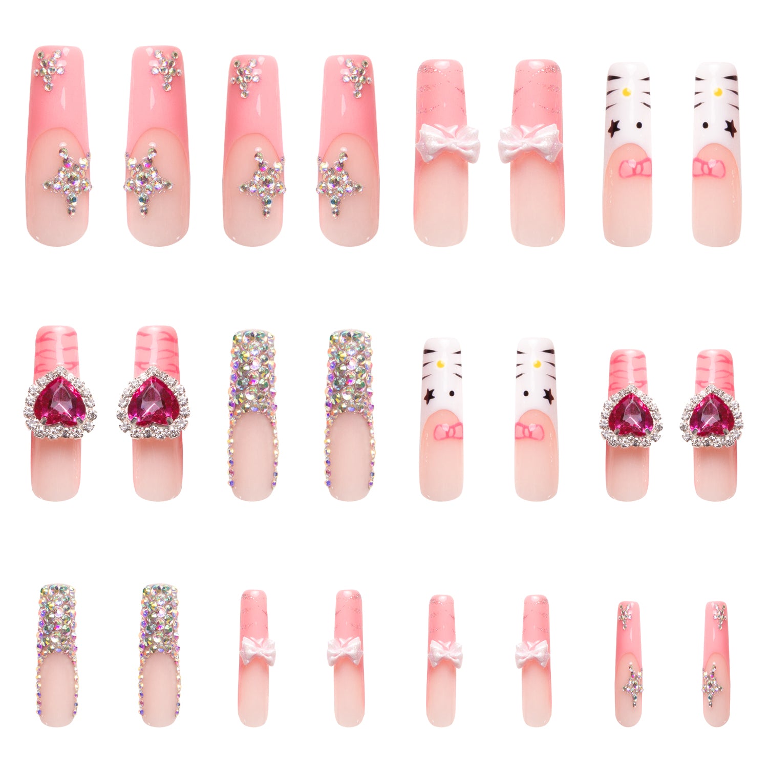 Rocking Kitty Handmade Nails 24pcs H257