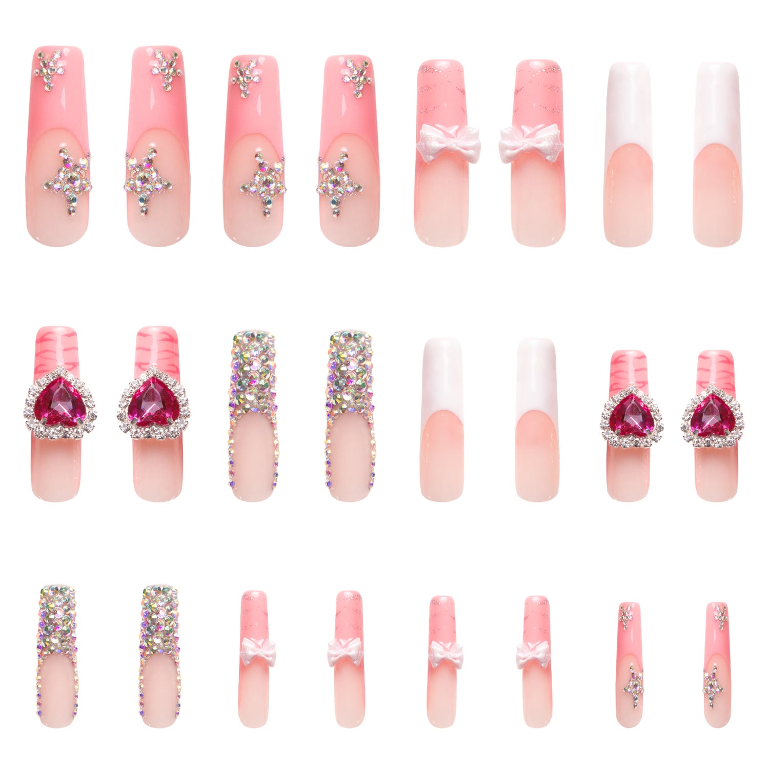 Rocking Heartbeat Handmade Nails 24pcs H257
