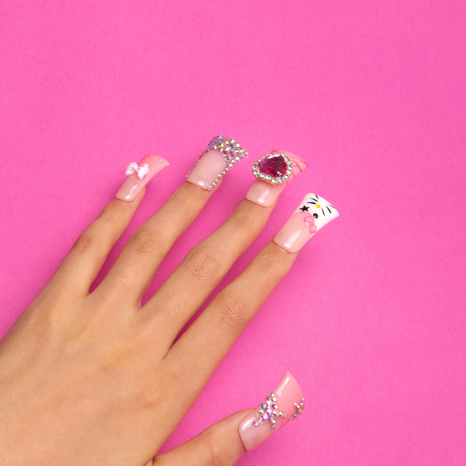 Rocking Kitty Handmade Duck Nails H257