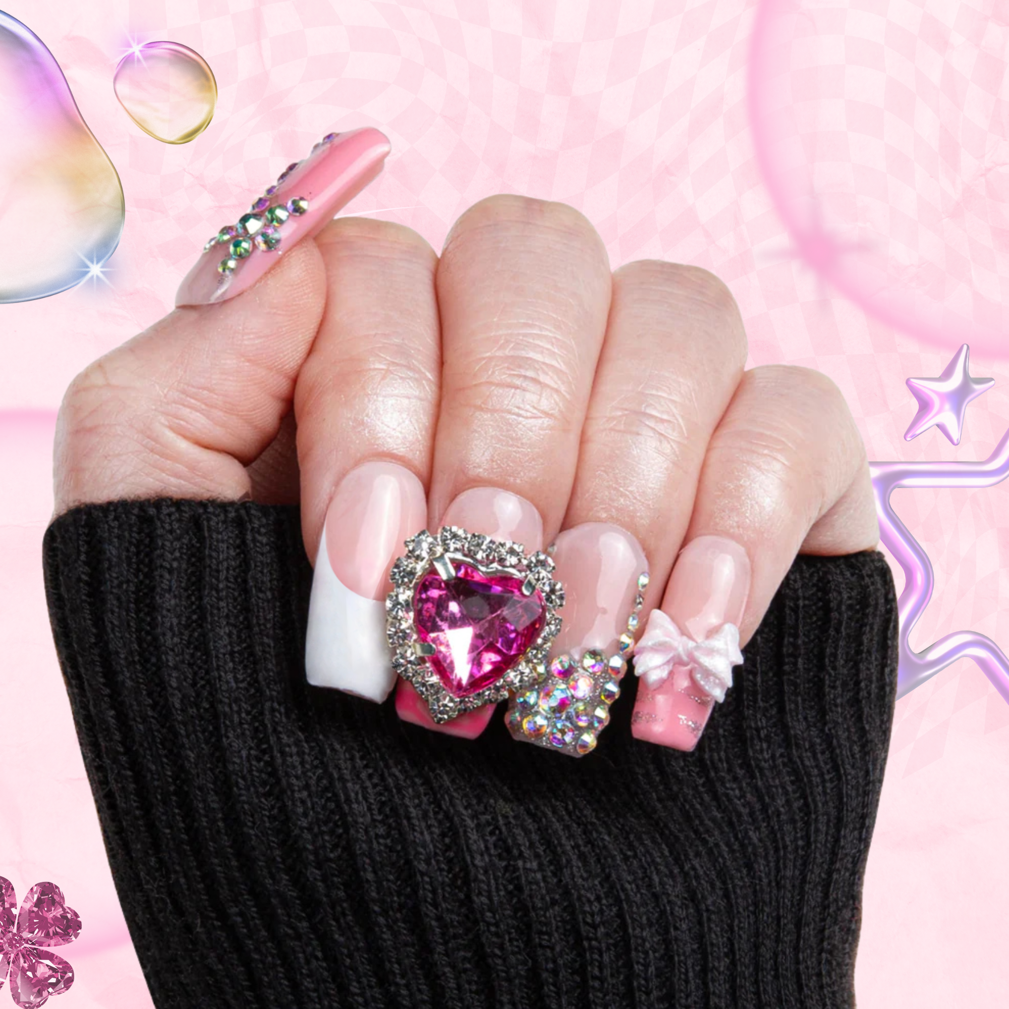 Rocking Kitty Handmade Nails H257