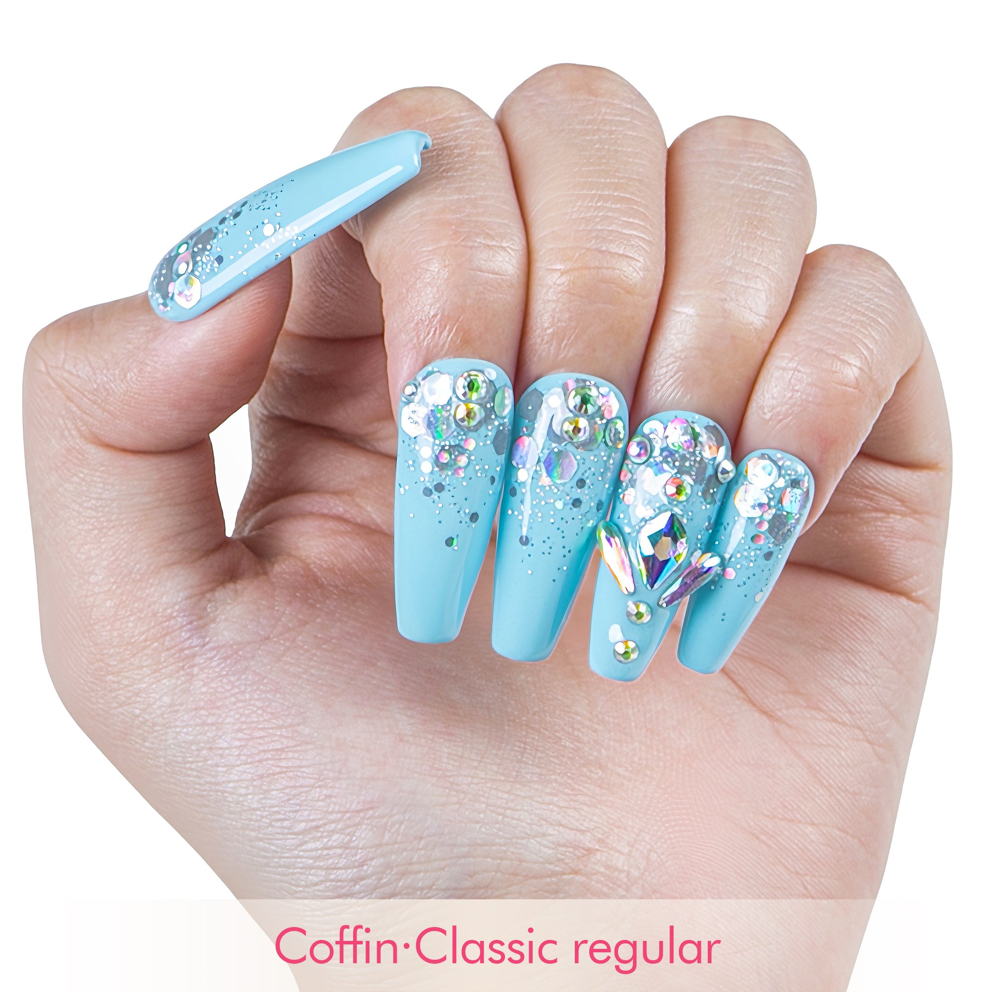 Clubbing Cinderella Handmade Nails GLOW IN THE DARK H25