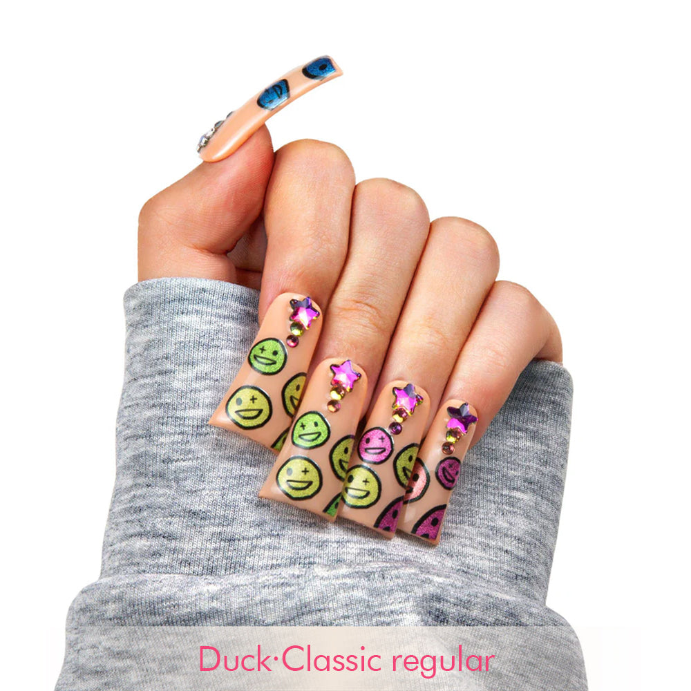Galactic Smiley Handmade Nails H260