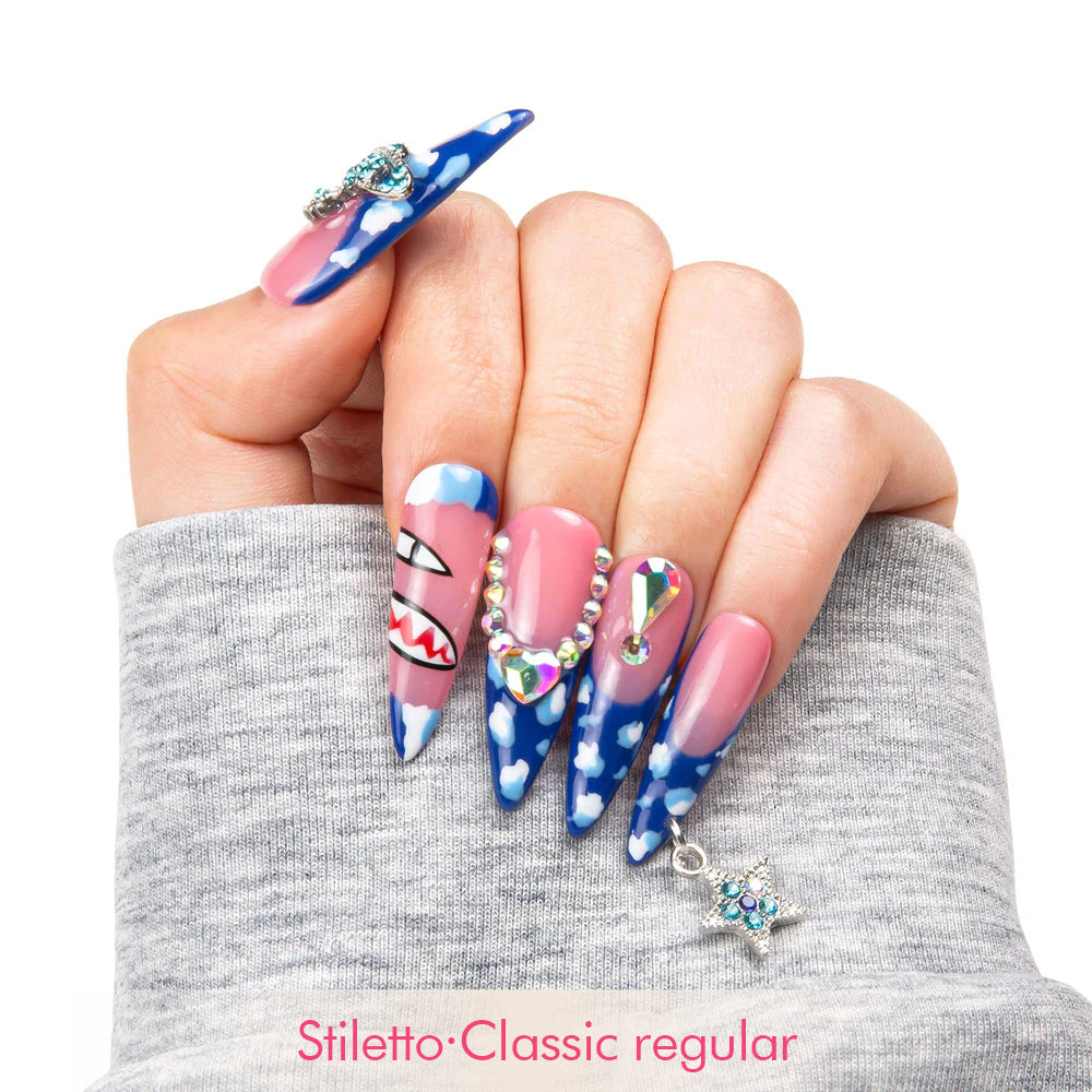 Royal Blue Sky Handmade Nails H262
