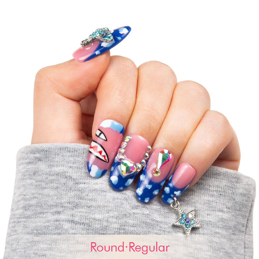 Royal Blue Sky Handmade Nails H262