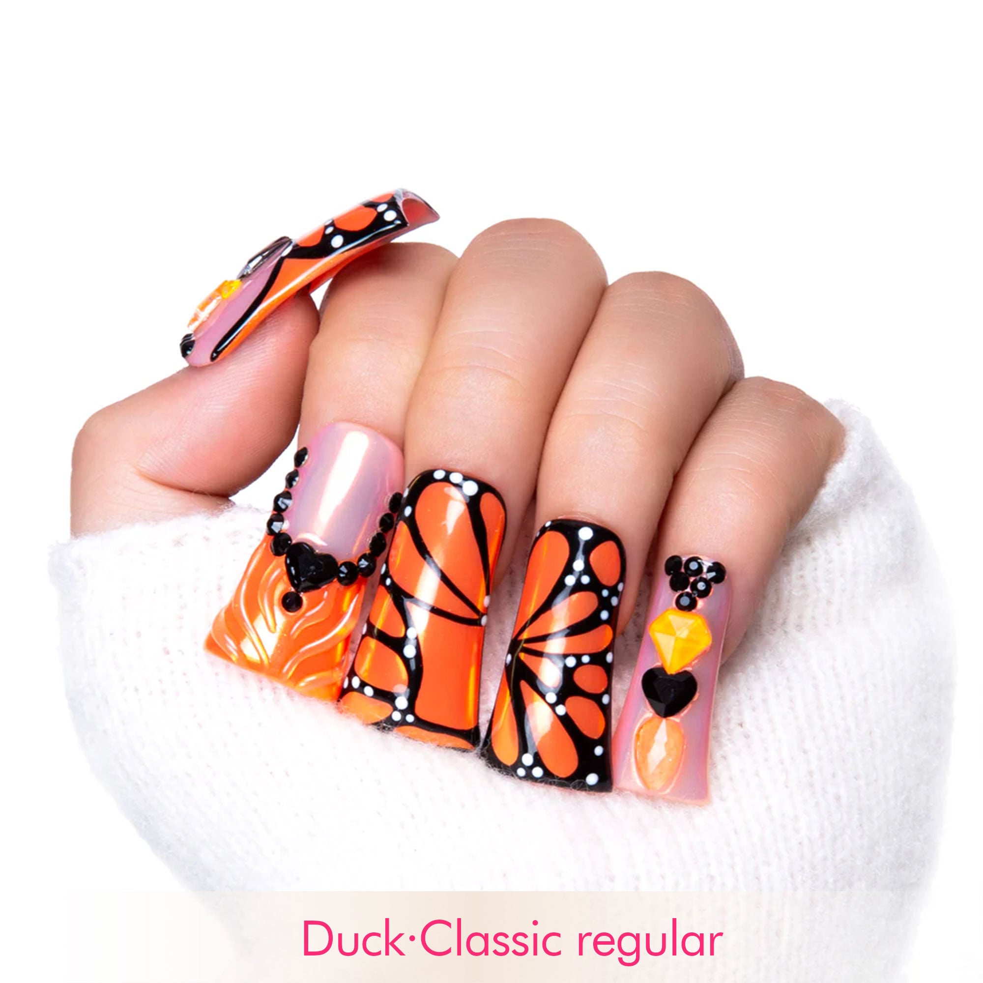 Orange Melody Handmade Nails H263