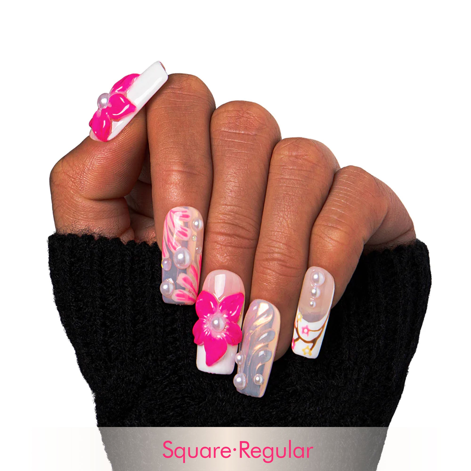 Hawaiian Orchid Handmade Nails H264