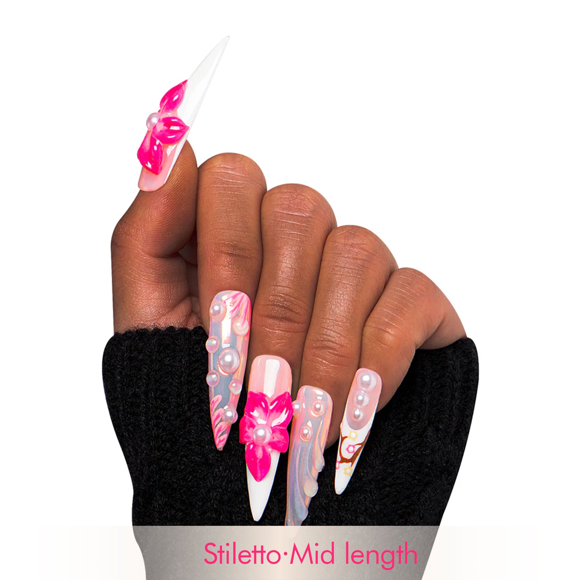 Hawaiian Orchid Handmade Nails H264