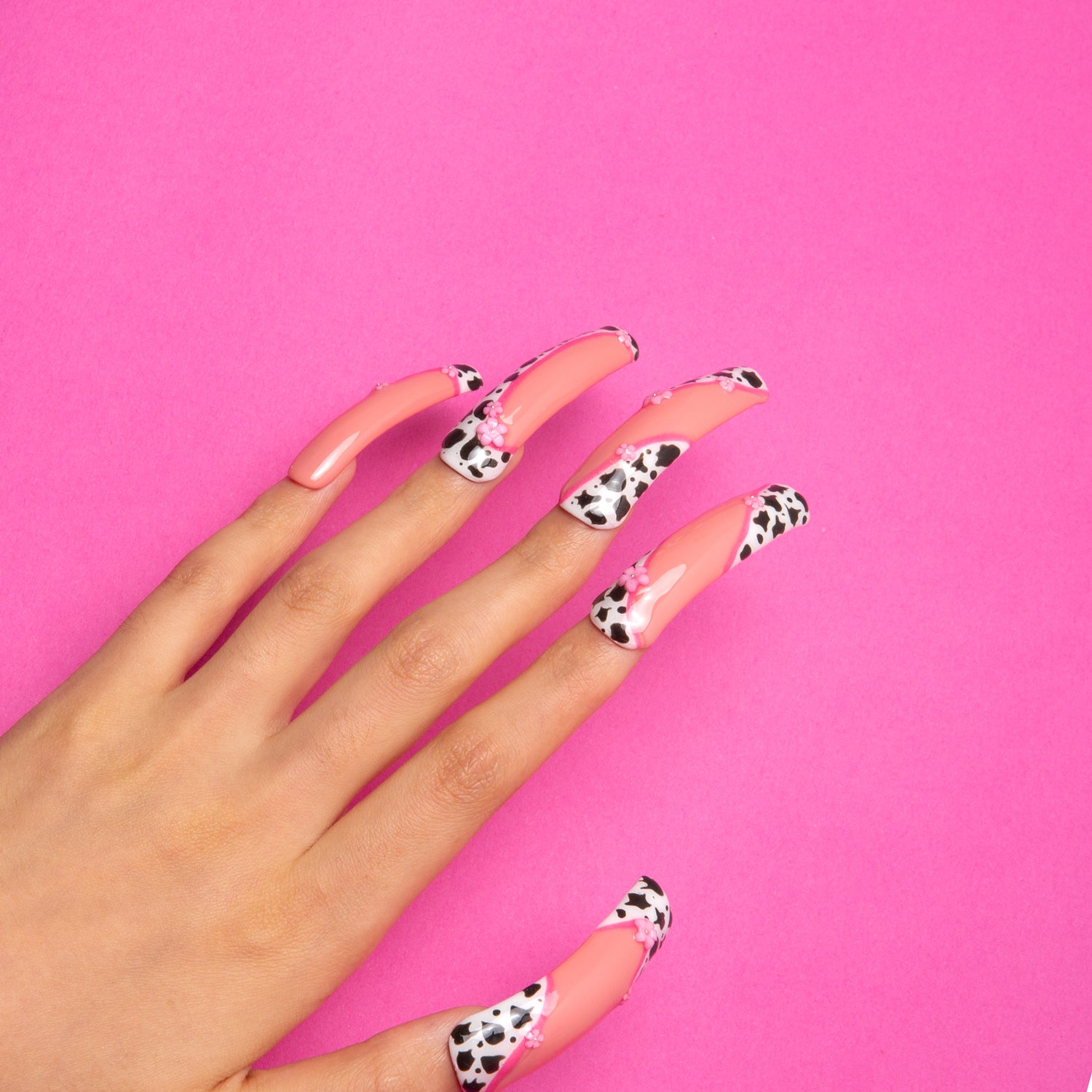 Cowgirl Pink Handmade Curve Nails H268