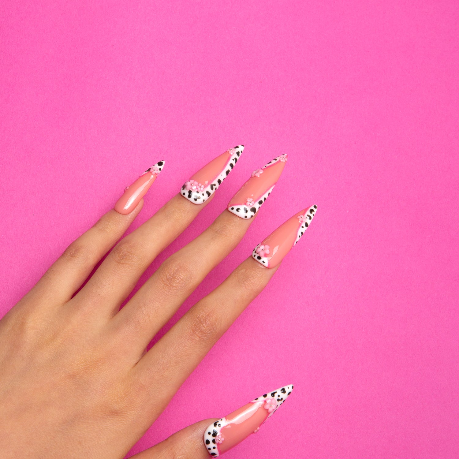 Cowgirl Pink Handmade Stiletto Nails H268