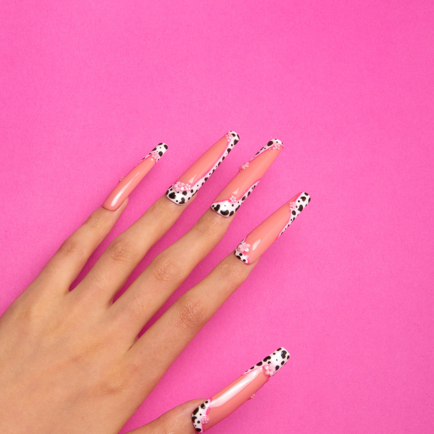 Cowgirl Pink Handmade Coffin Nails H268