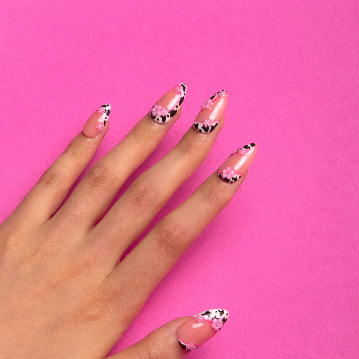 Cowgirl Pink Handmade Almond Nails H268