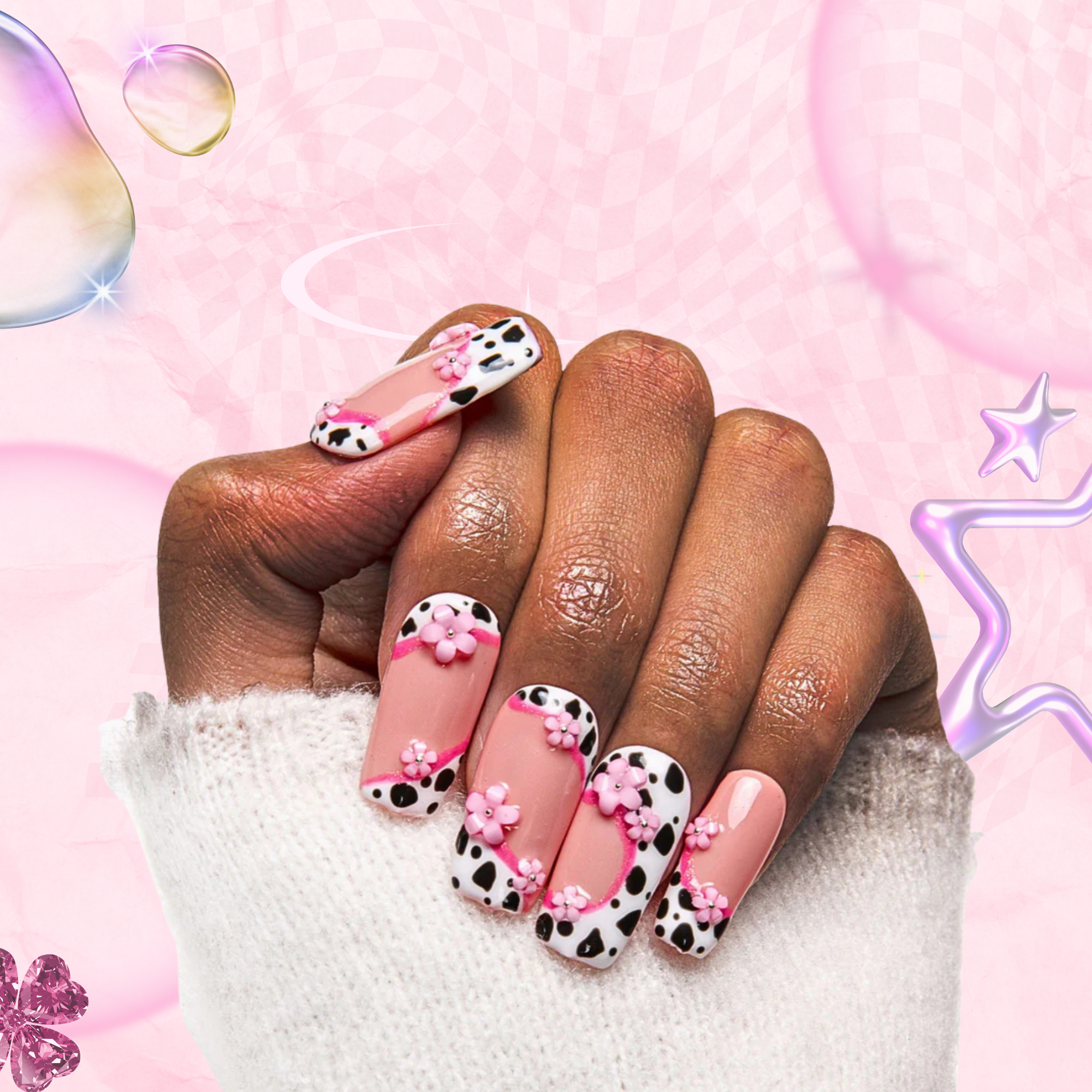 Cowgirl Pink Handmade Nails H268
