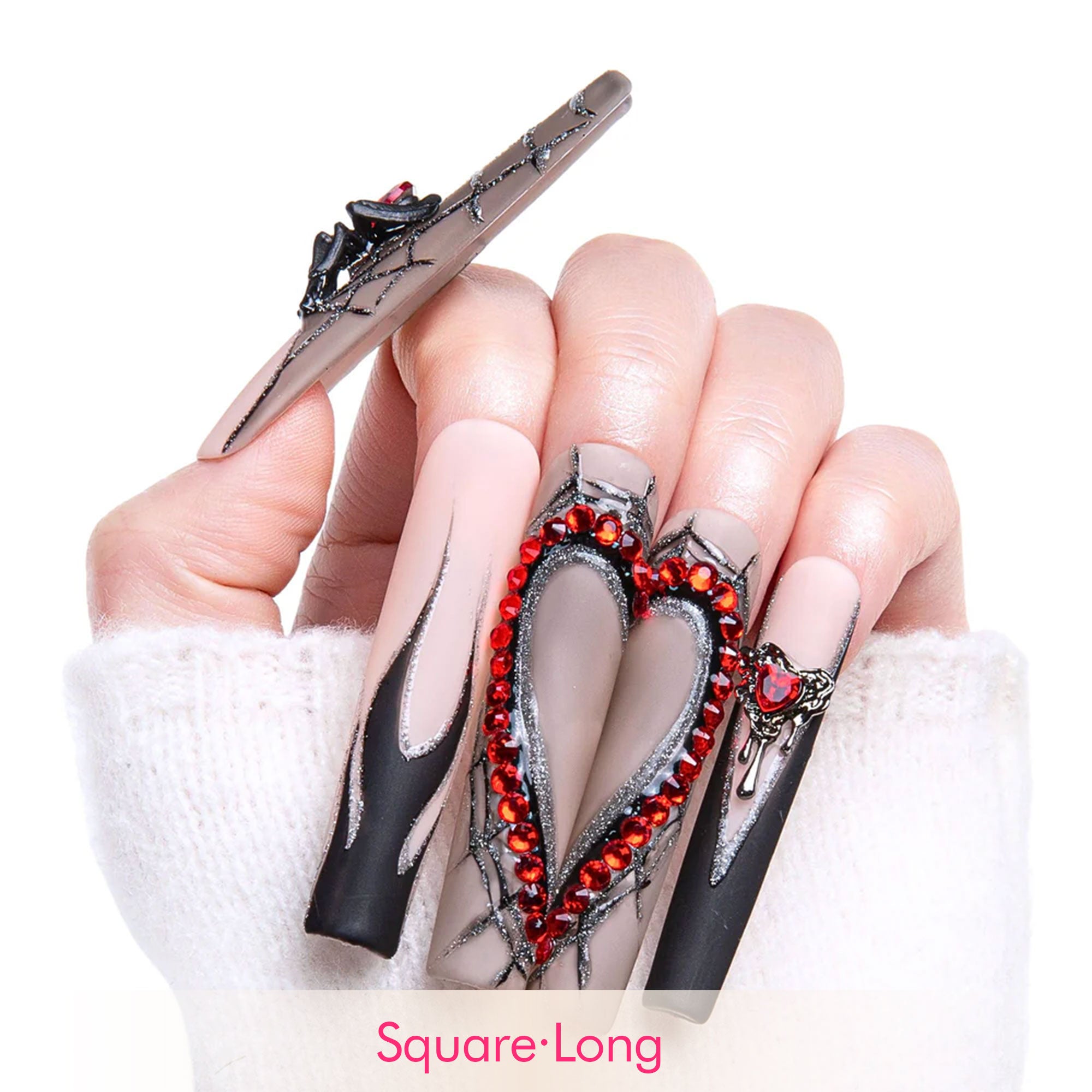 Midnight Spiderweb Handmade Nails H270