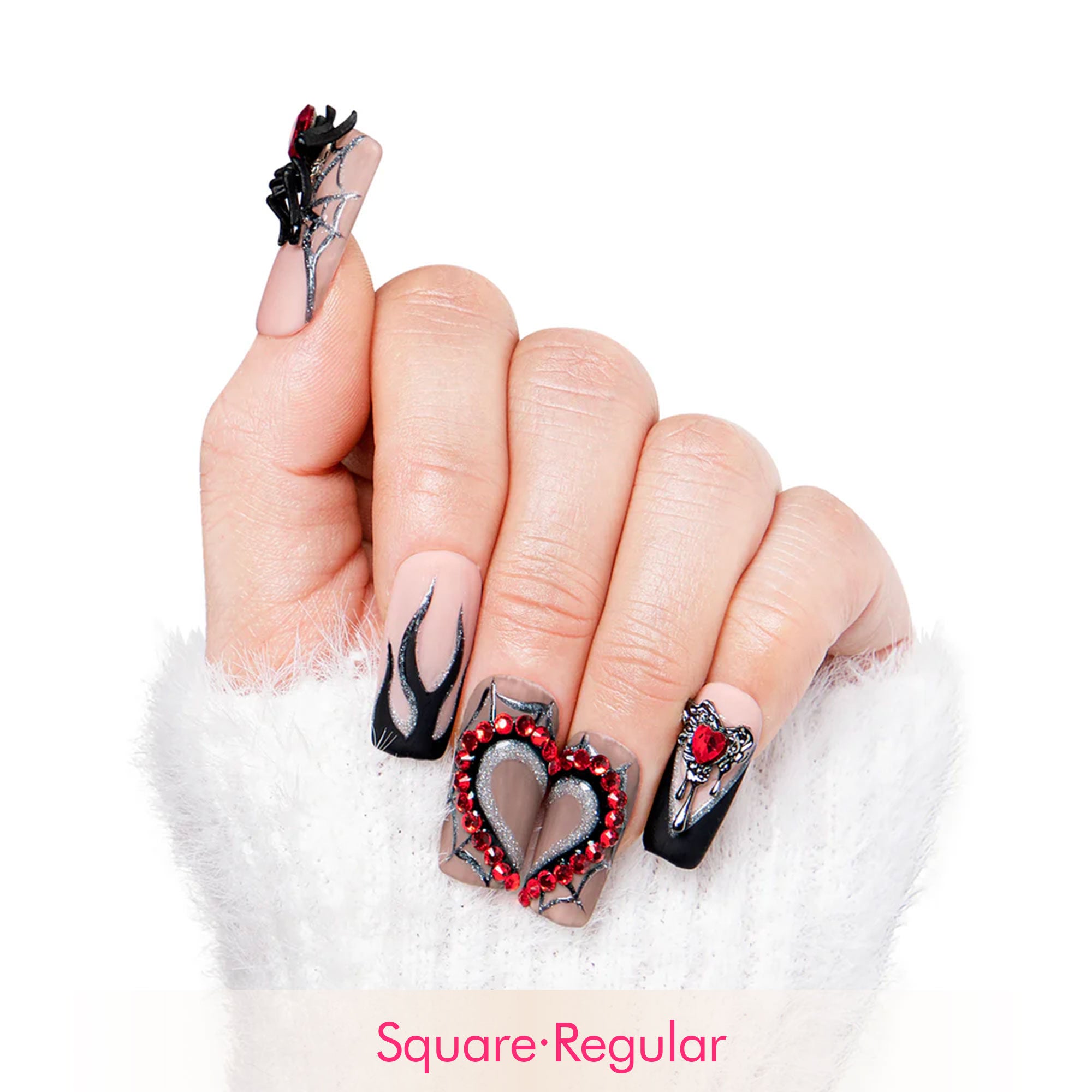 Midnight Spiderweb Handmade Nails H270