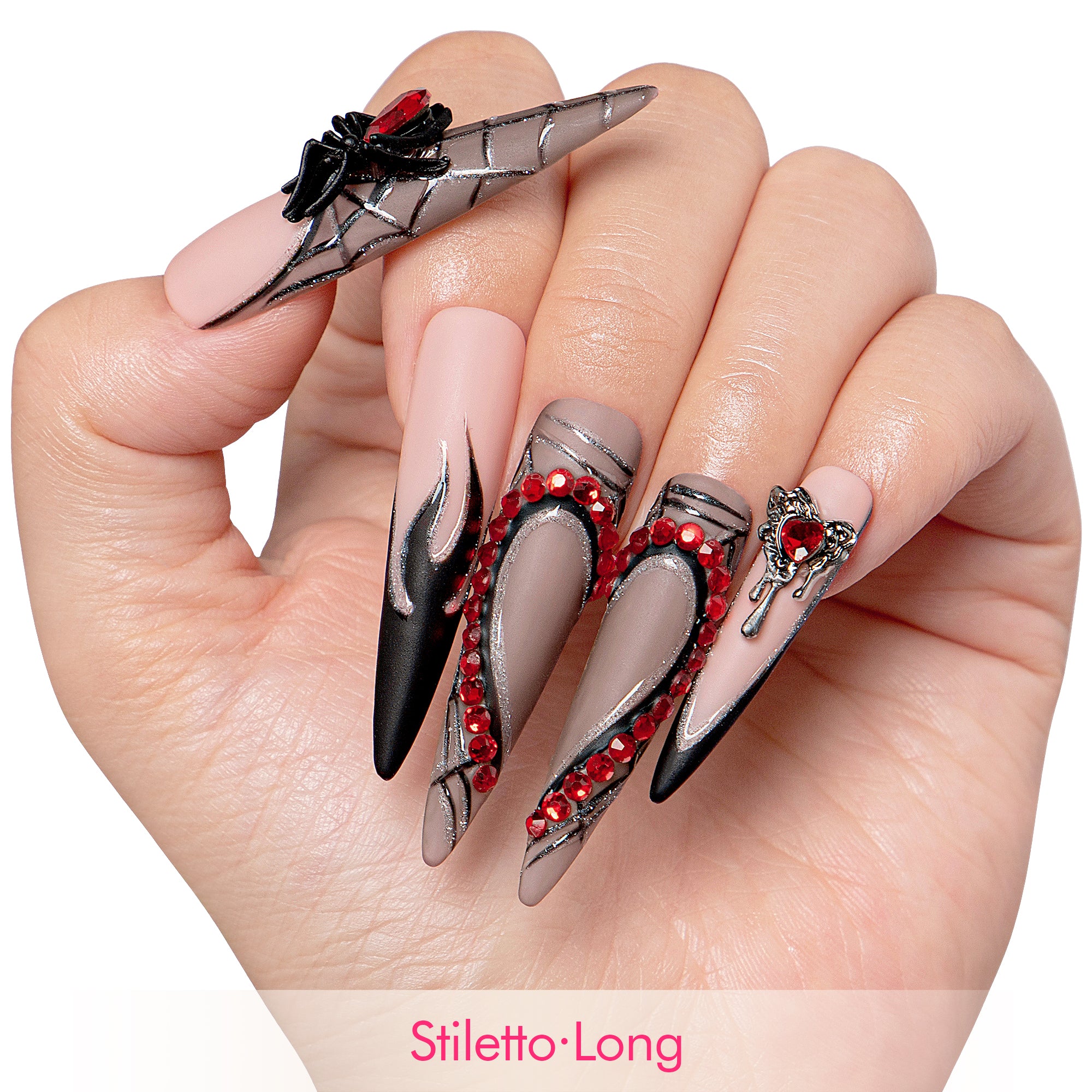 Midnight Spiderweb Handmade Nails H270