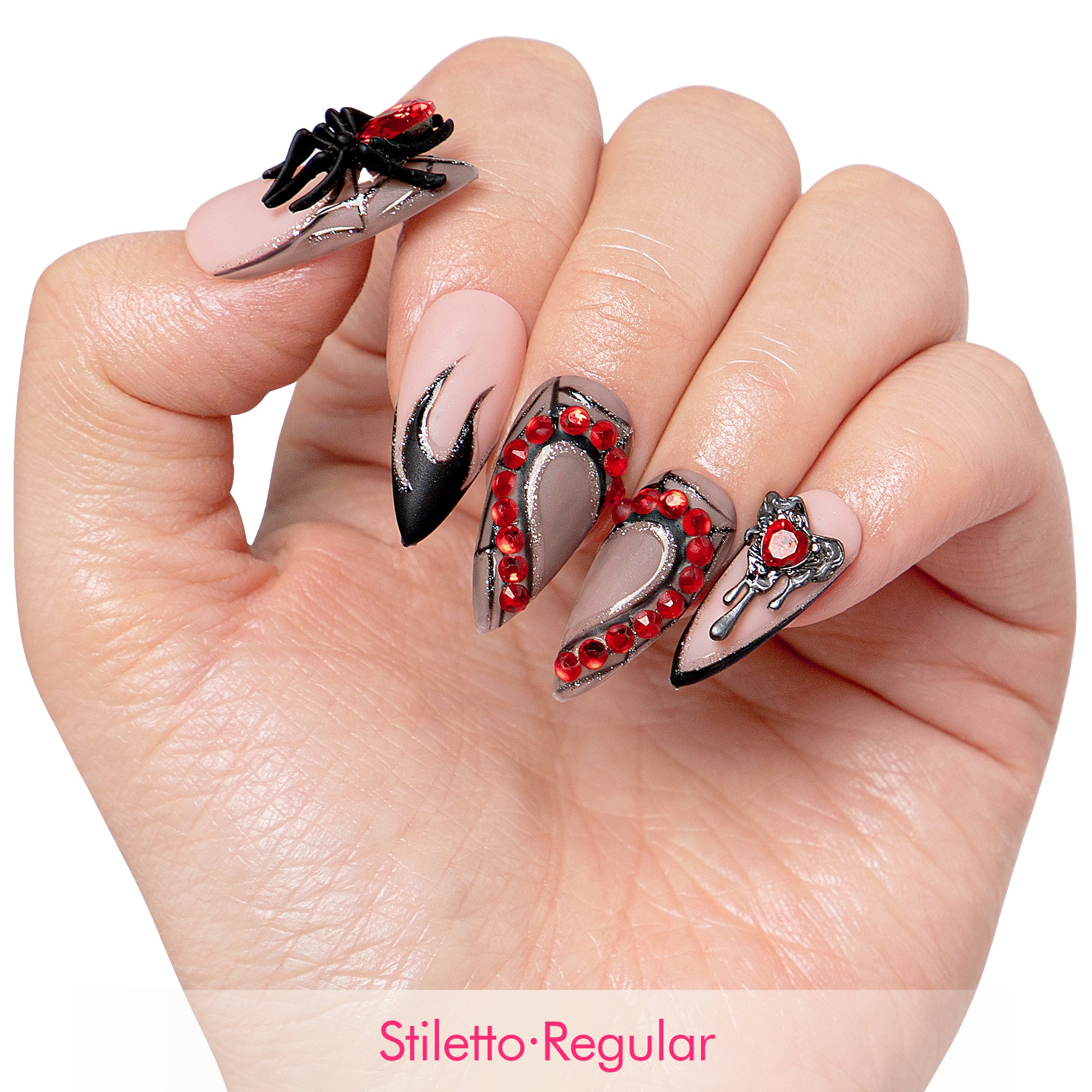 Midnight Spiderweb Handmade Nails H270