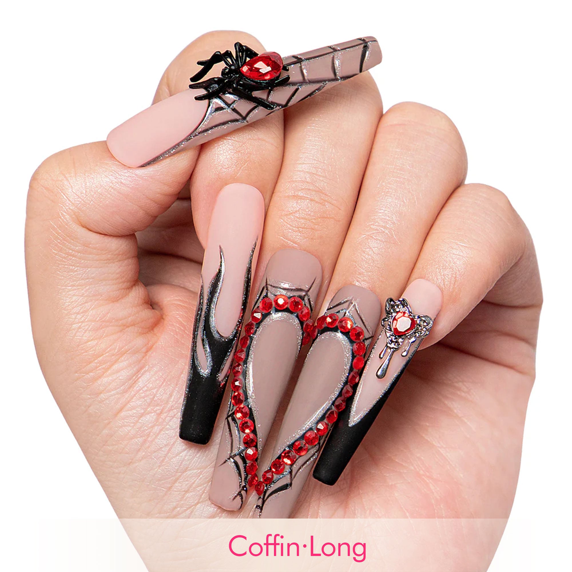 Midnight Spiderweb Handmade Nails H270